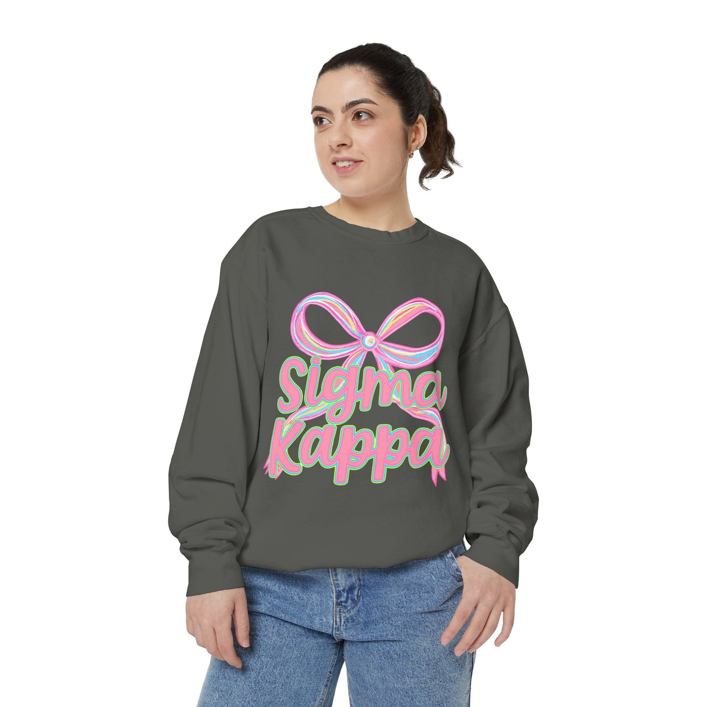 SigmaKappa Garment-Dyed Sweatshirt, Sorority Sweatshirt, College Apparel, Gift for Sorority Sisters, Cute Casual Wear