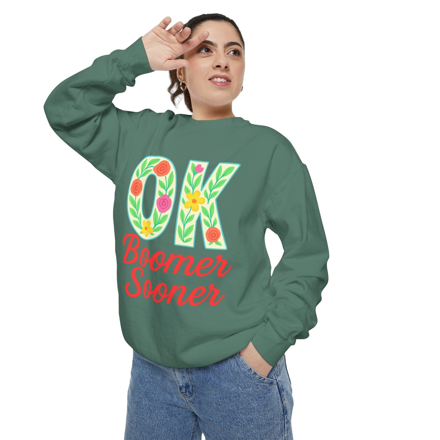 Colorful OK Boomer Sooner Unisex Sweatshirt, Casual Wear, College Apparel, Gift for Fans, Cozy Layering