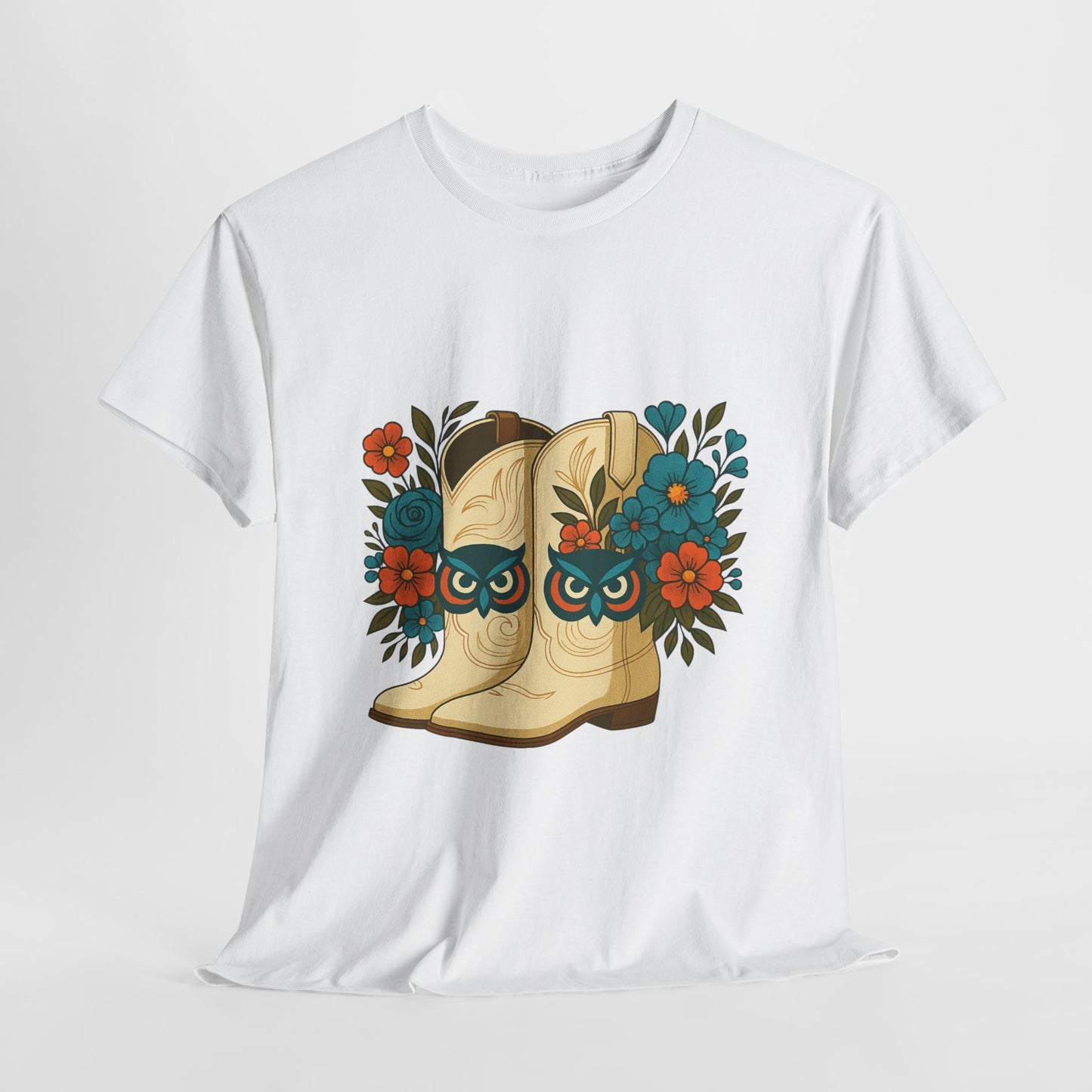 Floral Cowboy Boots Tee, Perfect for Country Music Lovers, Western Style Gift, Casual Outfit, Boho Fashion, Farmhouse Decor