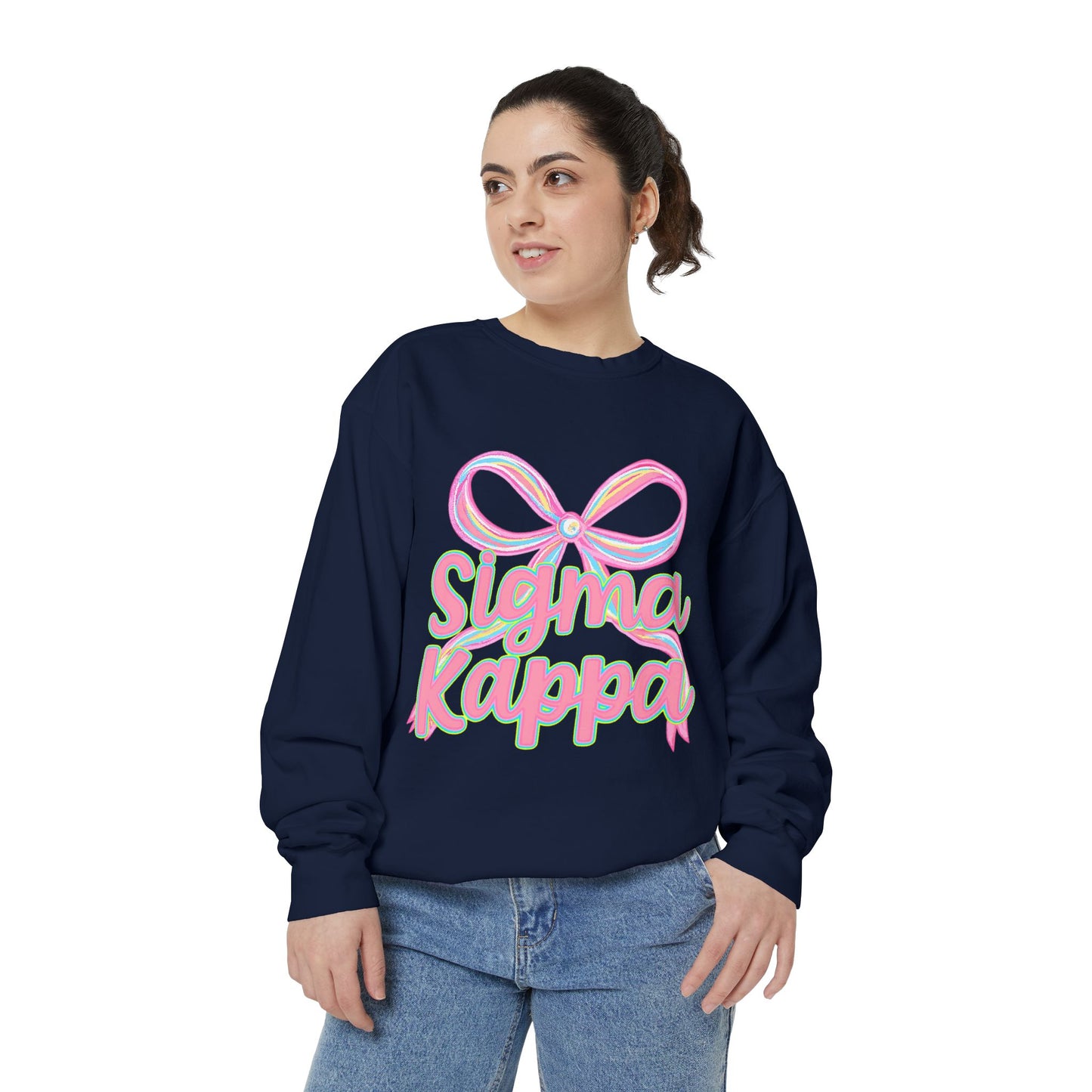 SigmaKappa Garment-Dyed Sweatshirt, Sorority Sweatshirt, College Apparel, Gift for Sorority Sisters, Cute Casual Wear