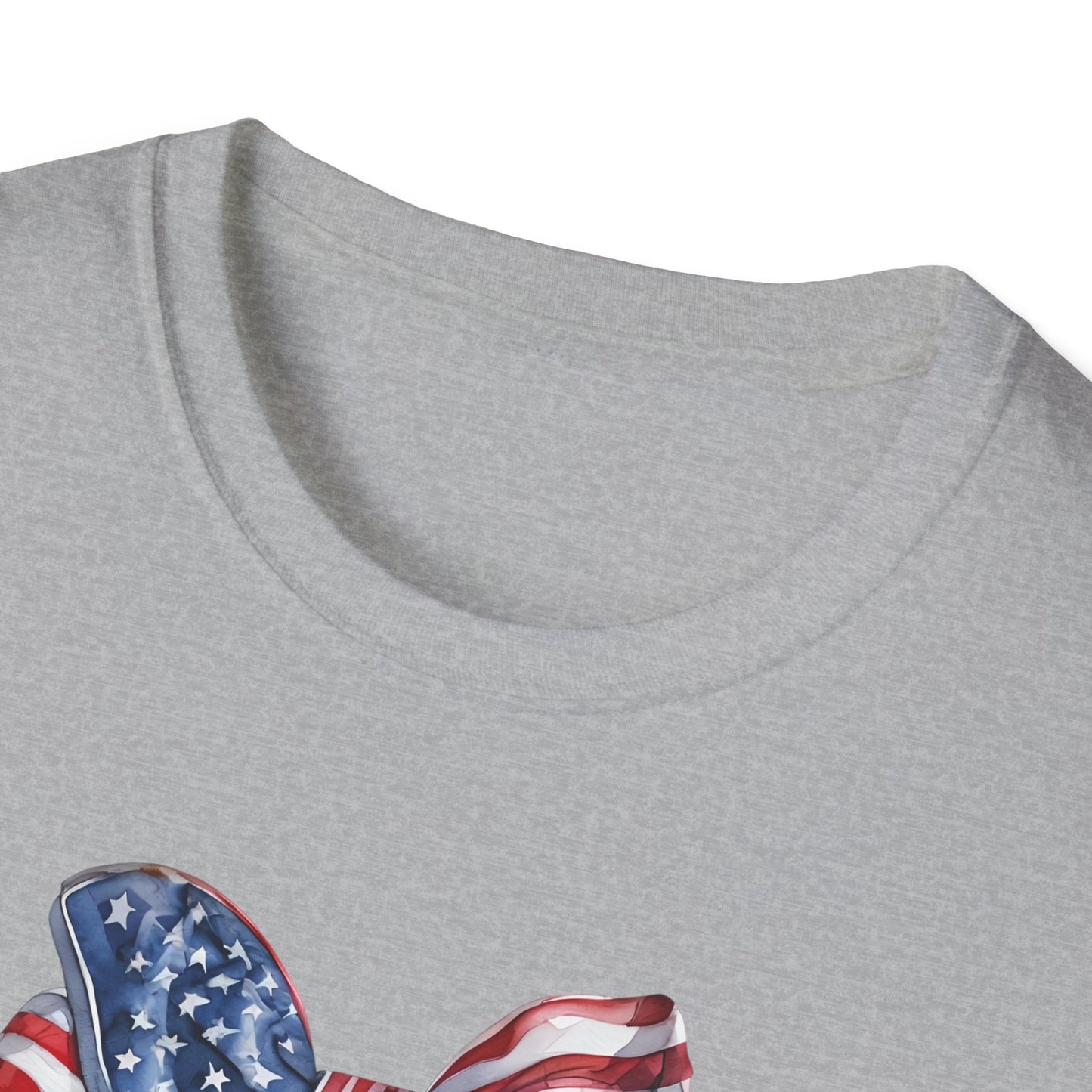 Patriotic Cowboy Boot T-Shirt | Unisex Softstyle Tee for Independence Day