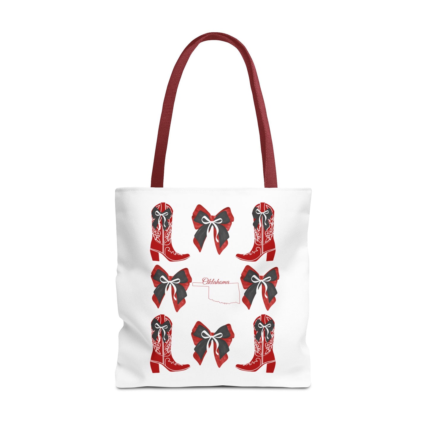 Tote Bag - Oklahoma Game Day Coquette Bow Design Fan Gift