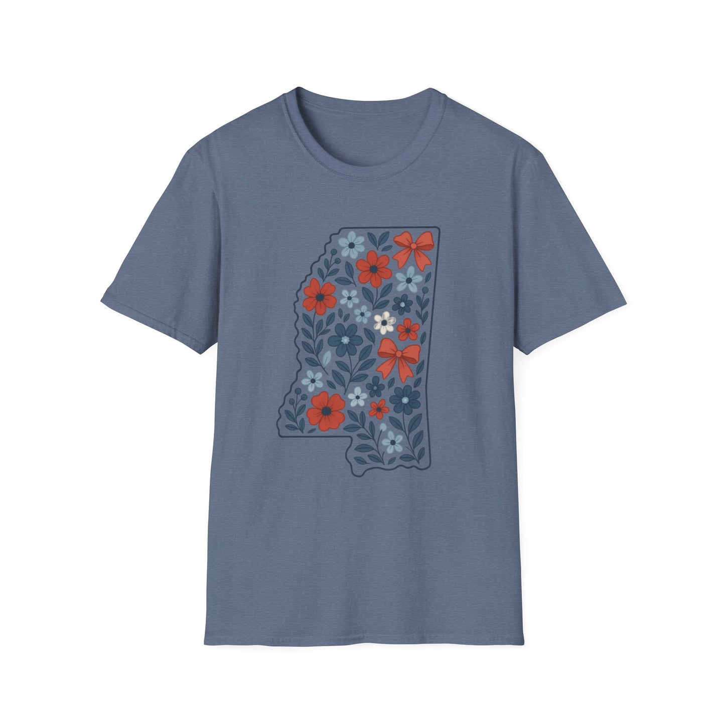 Mississippi Floral Unisex T-Shirt, Casual Tee, Gift for Her, Summer Apparel, Nature Lover Shirt, State Pride Clothing