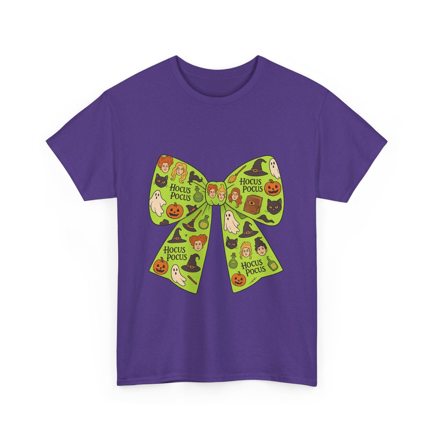 Halloween Graphic Tee, Spooky Season Unisex Shirt, Hocus Pocus Bow Tee, Autumn Style Shirt, Trick or Treat Apparel