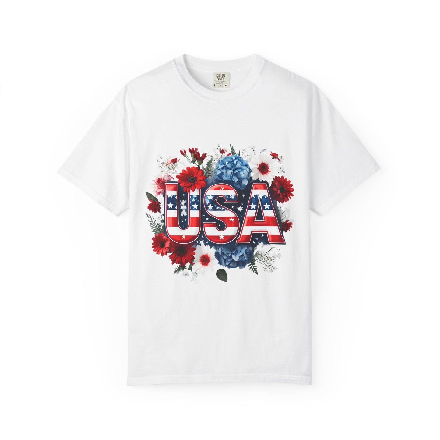 Patriotic Floral USA T-Shirt