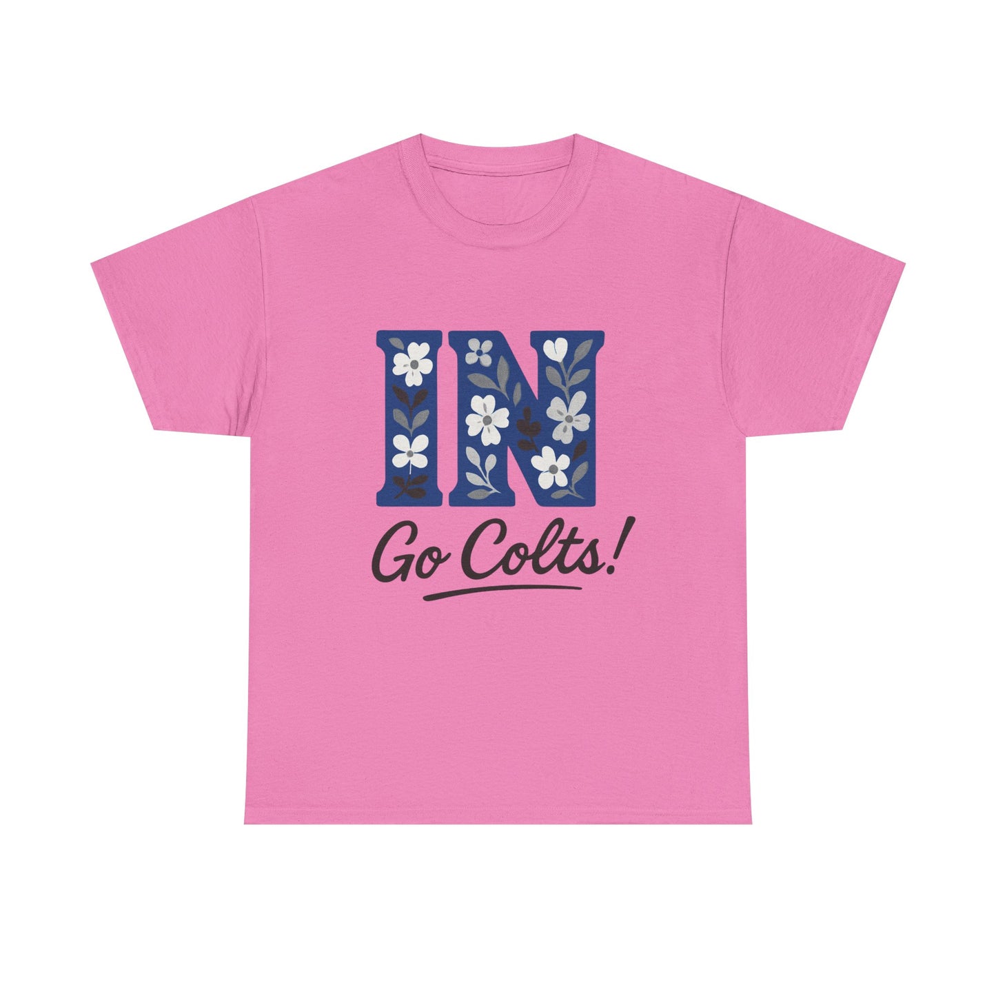 Floral Colts Tee | Unisex Heavy Cotton Tee for Sports Fans, Indiana Pride