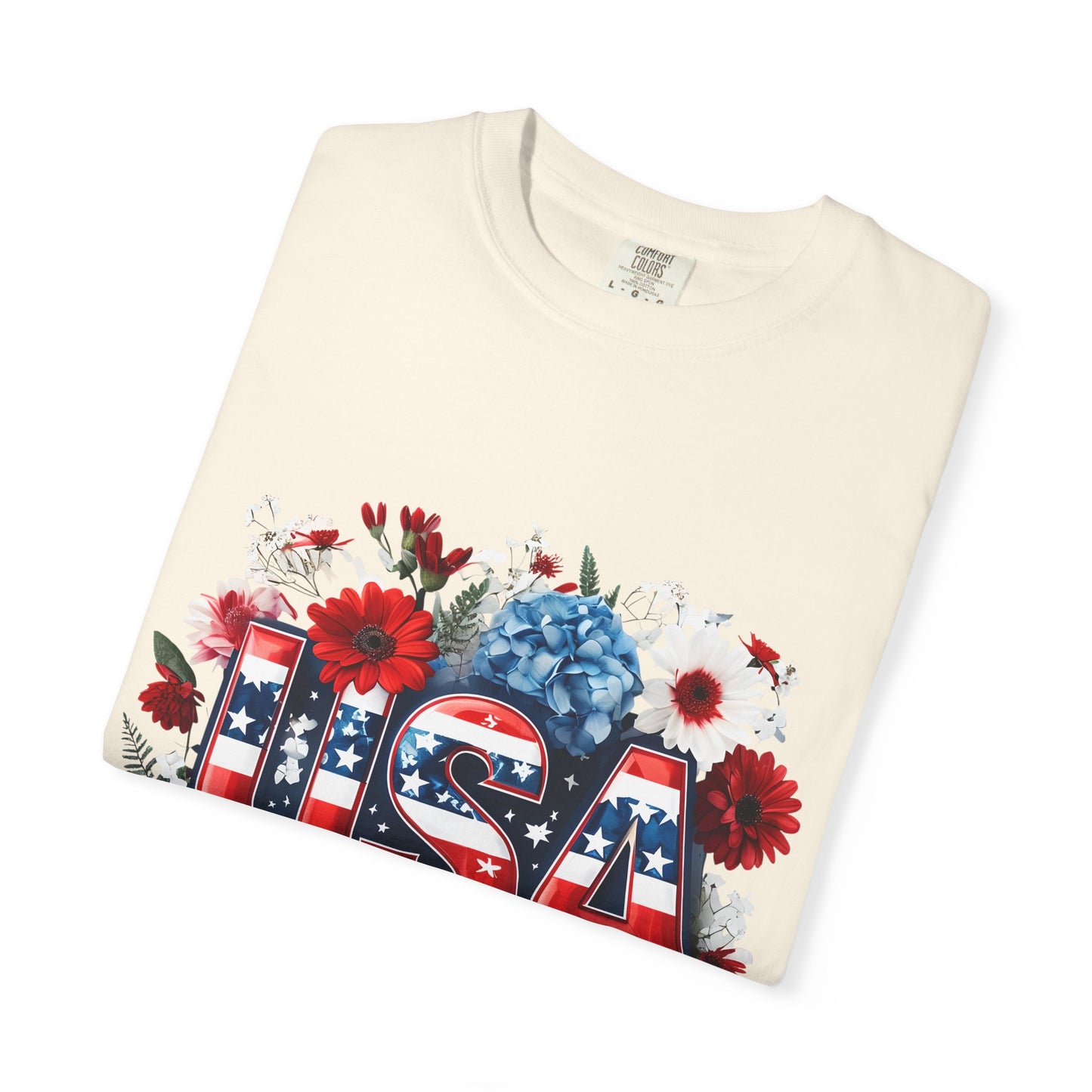 Patriotic Floral USA T-Shirt