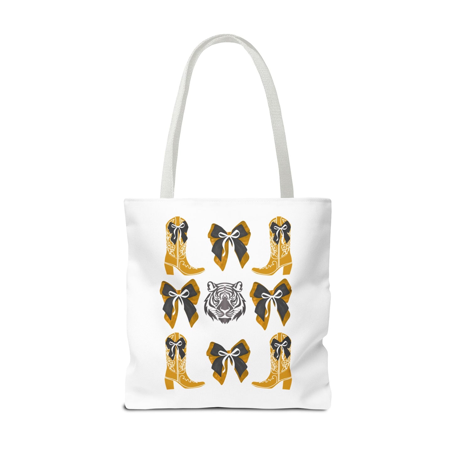 Mizzou tigers tote bag, missouri game day, Stylish Tote Bag with Boots and Tiger Design, missouri fan gift, missouri tigers alumni, graduation gift, mo tigers