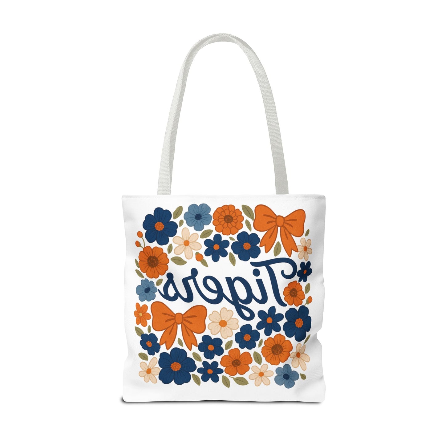 Floral Tiger Tote Bag, Cute Shopping Bag, Reusable Grocery Tote, Gift for Students, Eco-friendly Handbag, Graduation Gift, Alumni Gift