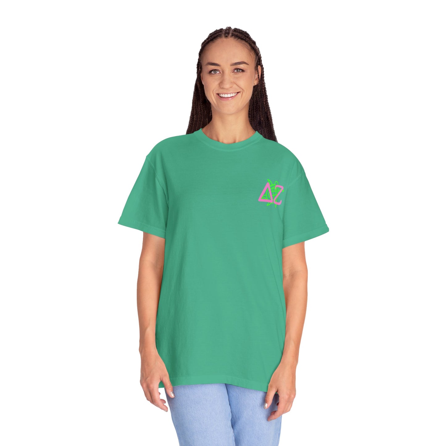 Delta Zeta Unisex T-Shirt, Sorority Shirt, Garment-Dyed Tee, Cute College Top, Sisterhood Apparel, Gift for Sorority Sisters