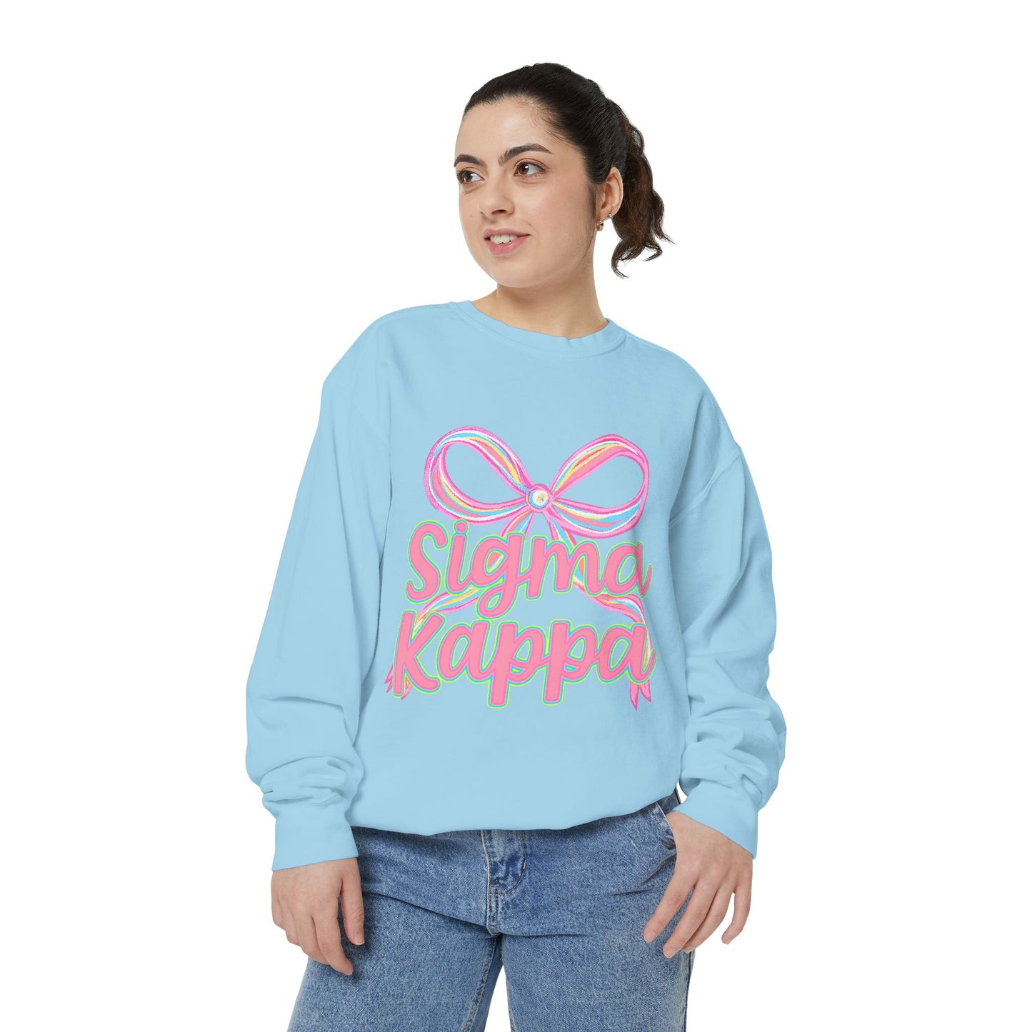 SigmaKappa Garment-Dyed Sweatshirt, Sorority Sweatshirt, College Apparel, Gift for Sorority Sisters, Cute Casual Wear