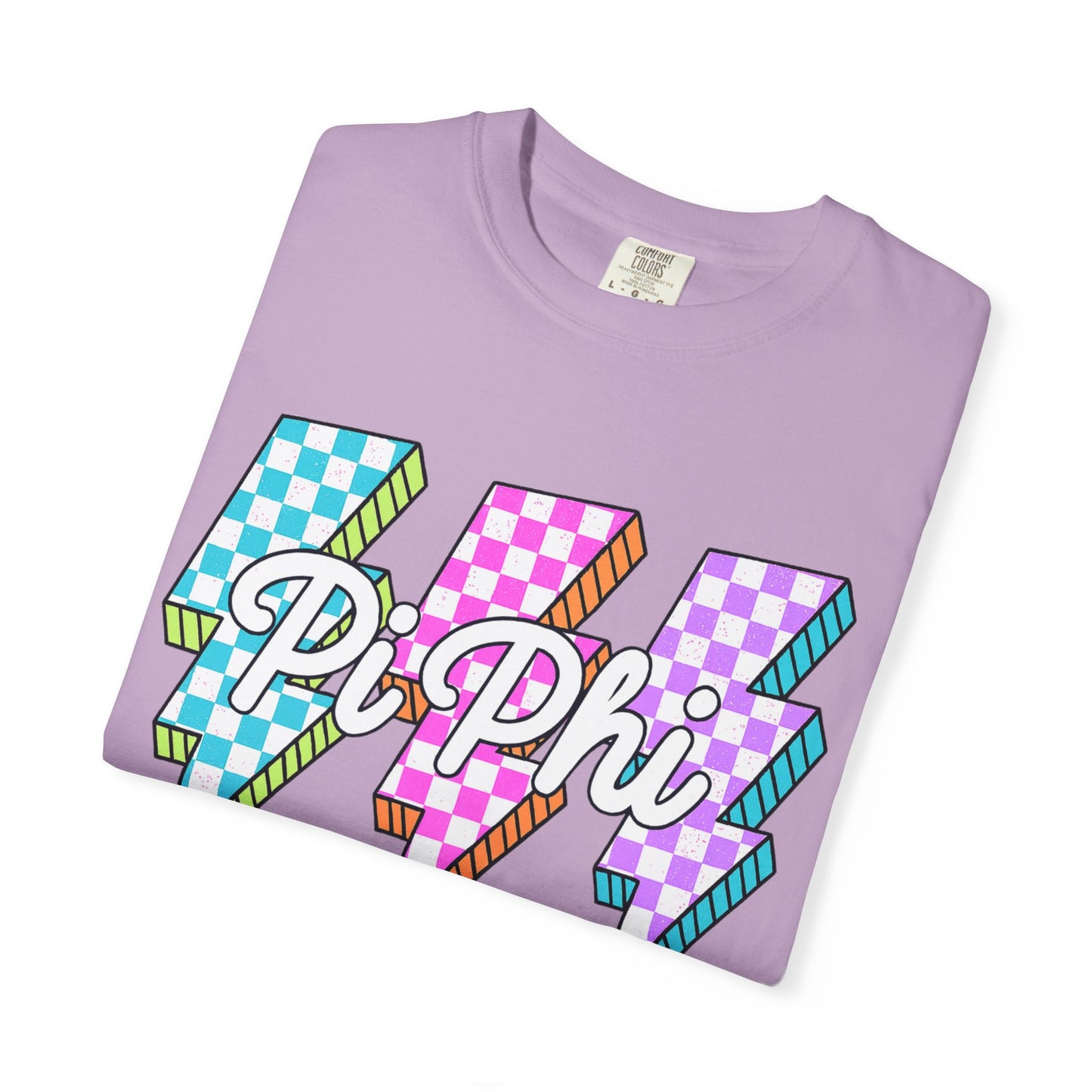 PB Phi Lightning Bolt Unisex T-shirt | Vibrant Greek Life Apparel, Unique Gift for Sorority Sisters, Casual Wear, Celebrating Sisterhood