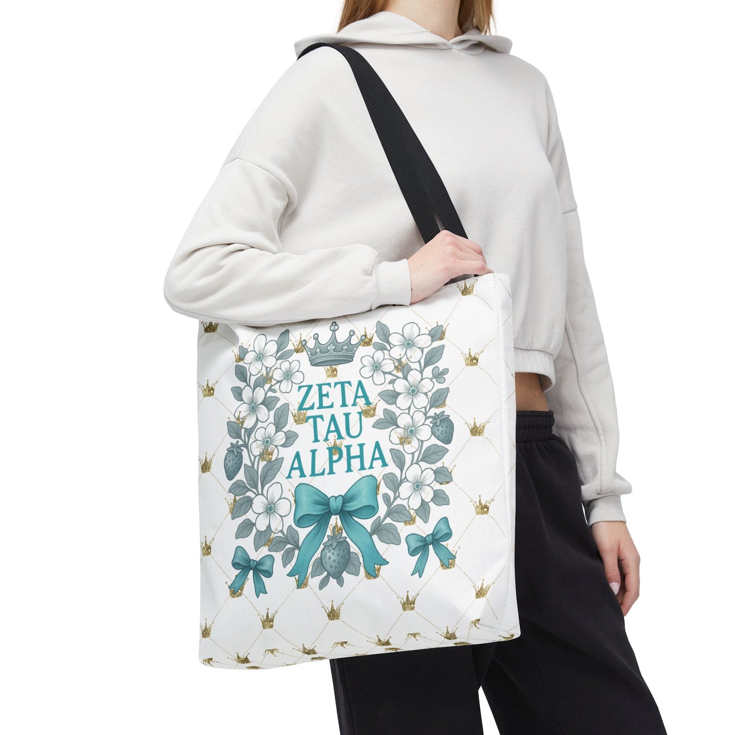 Zeta Tau Alpha Tote Bag | Sorority Bags, Floral Design, Gift for Sisters, Campus Essentials, Personalized Tote