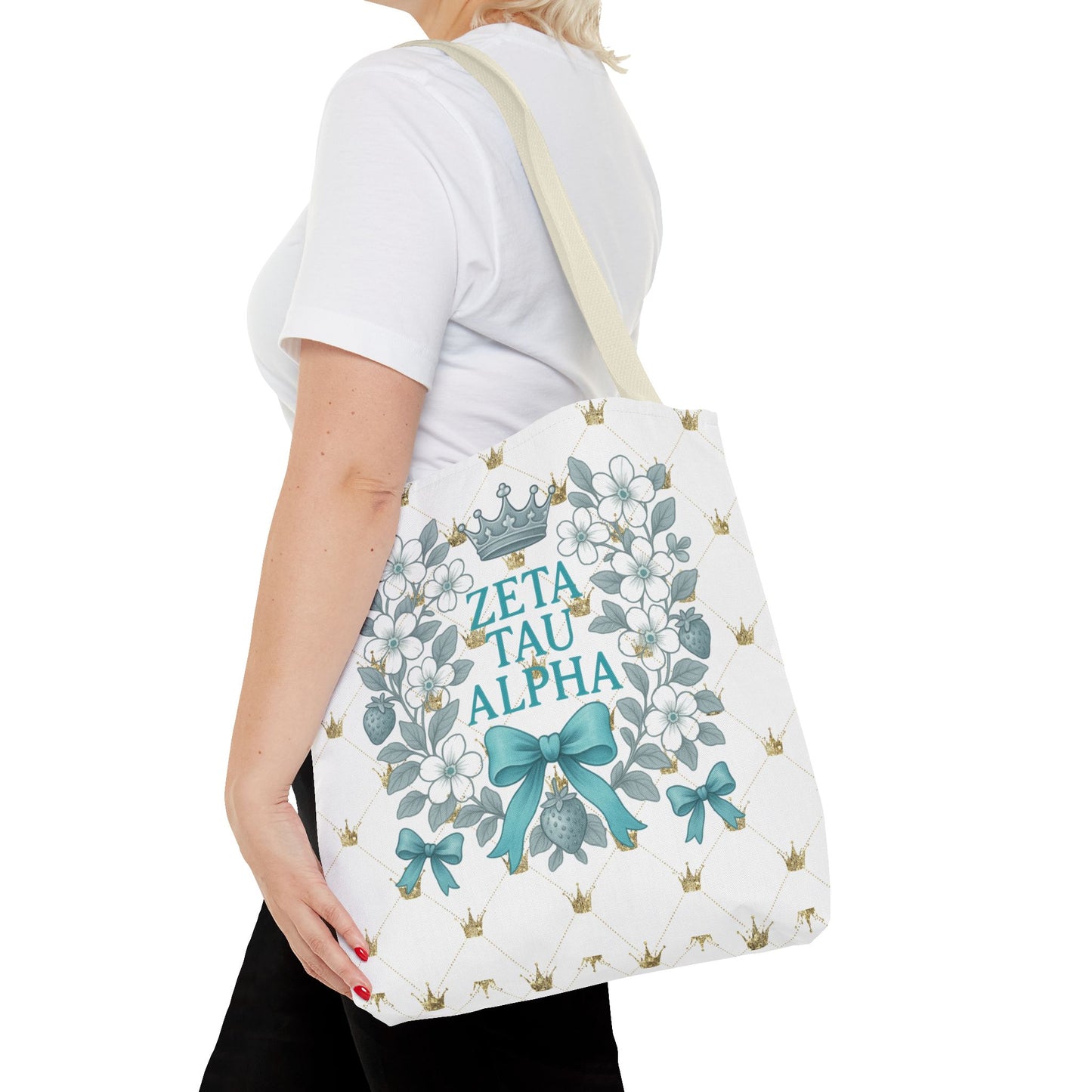 Zeta Tau Alpha Tote Bag | Sorority Bags, Floral Design, Gift for Sisters, Campus Essentials, Personalized Tote