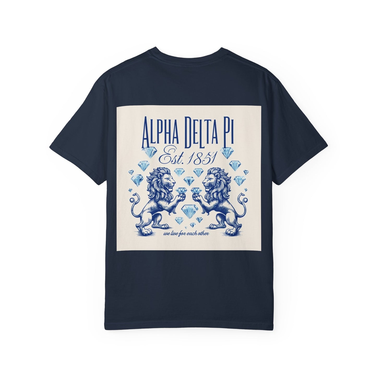 Alpha Delta Pi T-Shirt, Sorority Shirt, College Apparel, Greek Life Gift, Unisex Garment-Dyed Tee