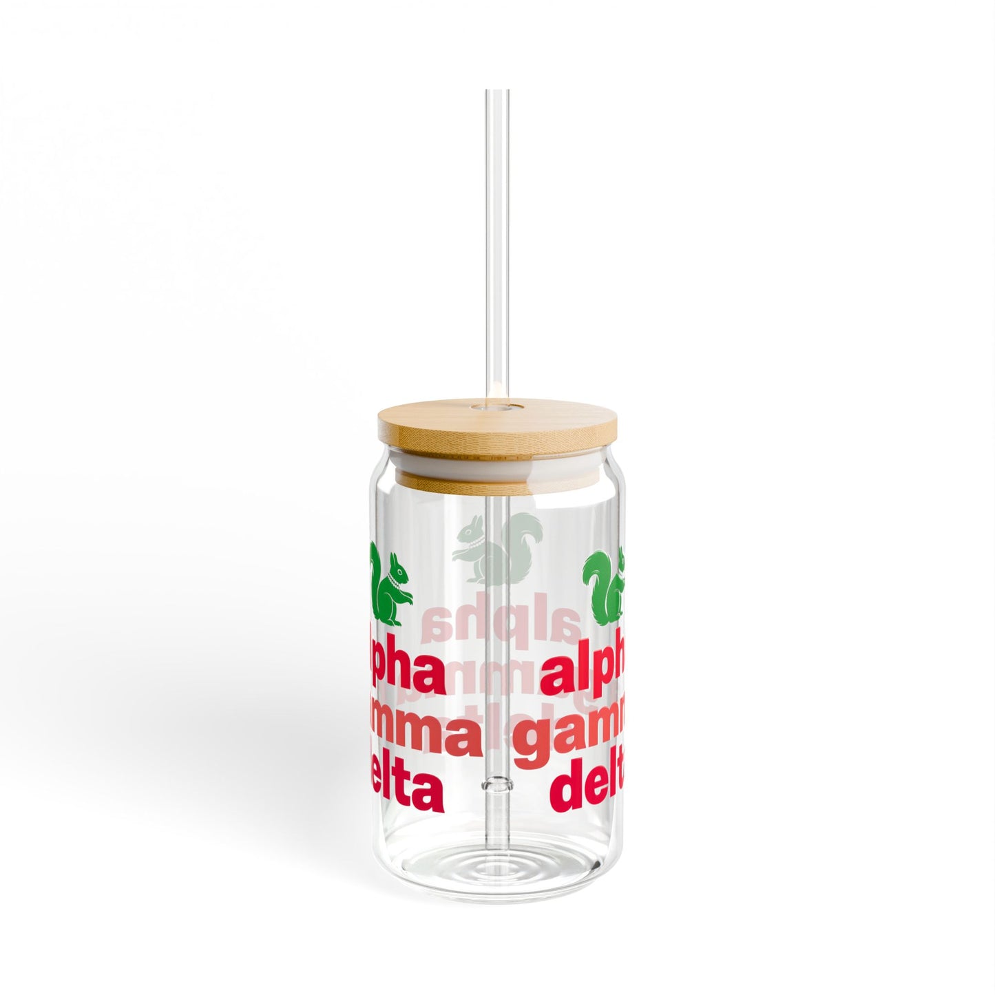 AGD Sipper Glass 16oz - Personalized Gift for Sorority, Eco-Friendly Drinkware, Party Favor, Summer Sips, College Life