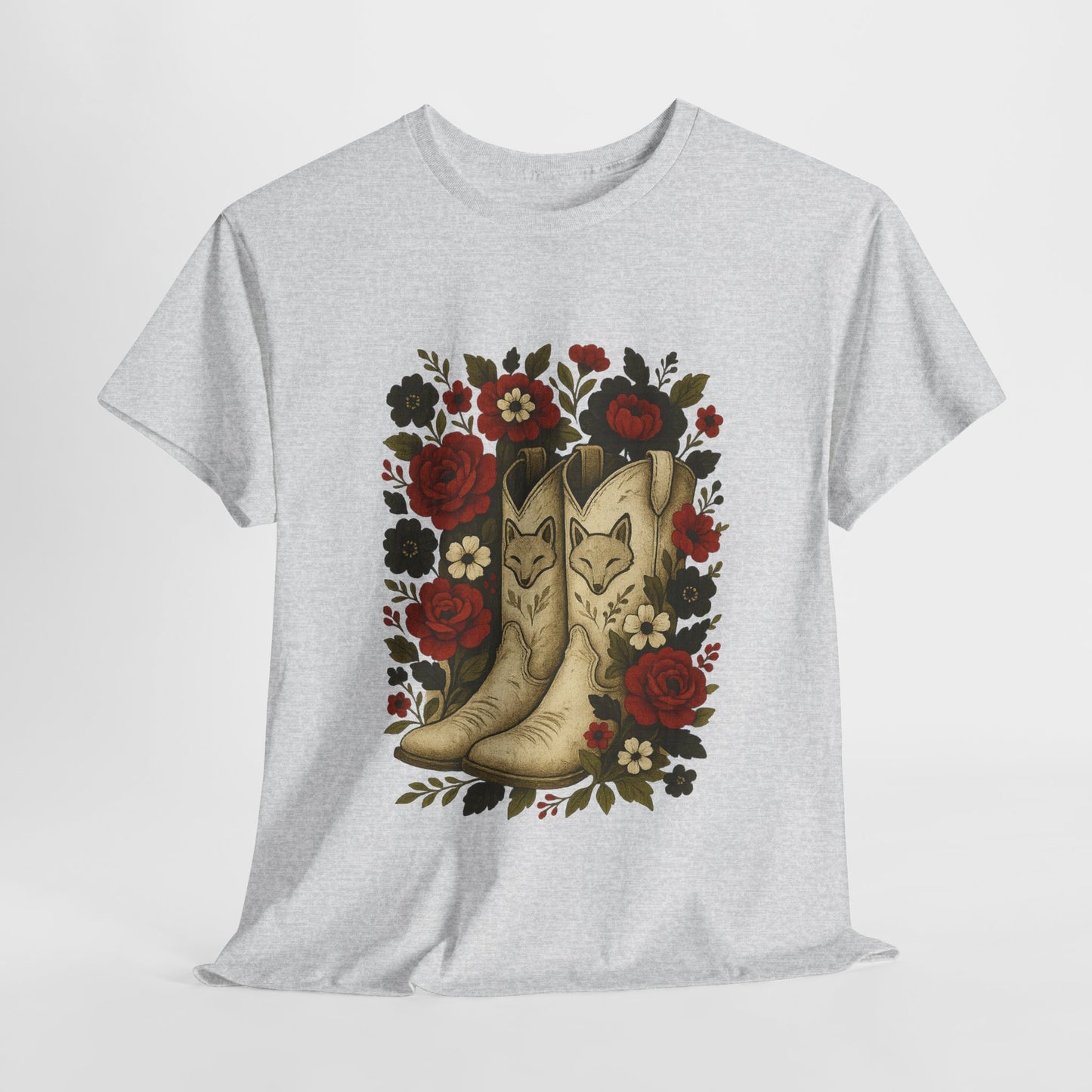 AR State Red Wolves Vintage Floral Cowboy Boots Tee