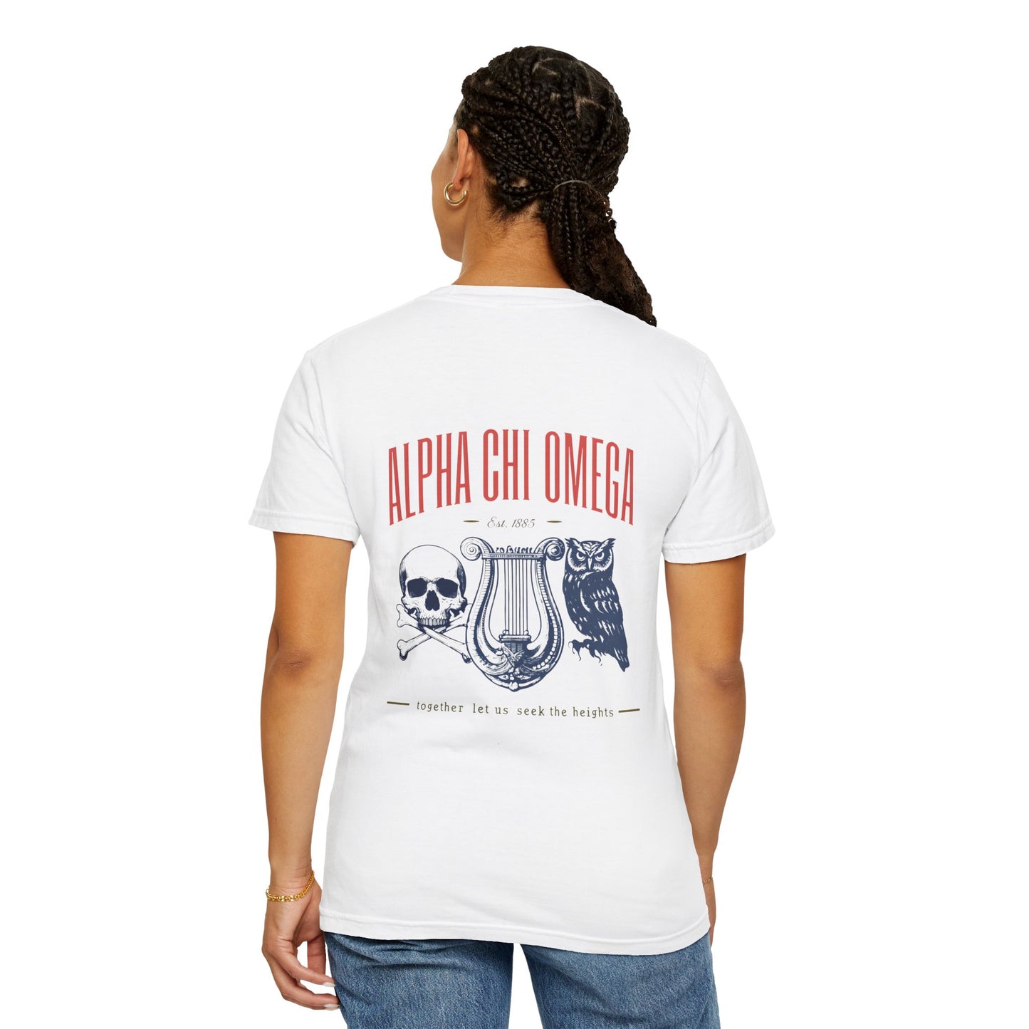 Alpha Chi Omega Garment-Dyed T-shirt, Unisex College Apparel, Sorority Shirt, Graduation Gift, Vintage Style Tee