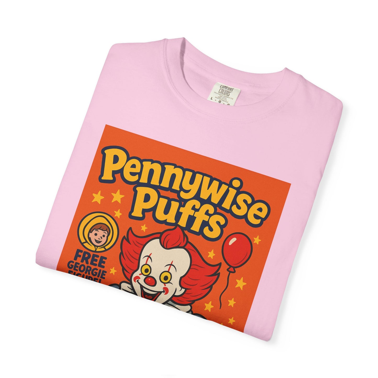 Pennywise Puffs T-Shirt | Unisex Graphic Tee for Horror Fans, Perfect for Halloween, Movie Nights, Gifts, Cosplay