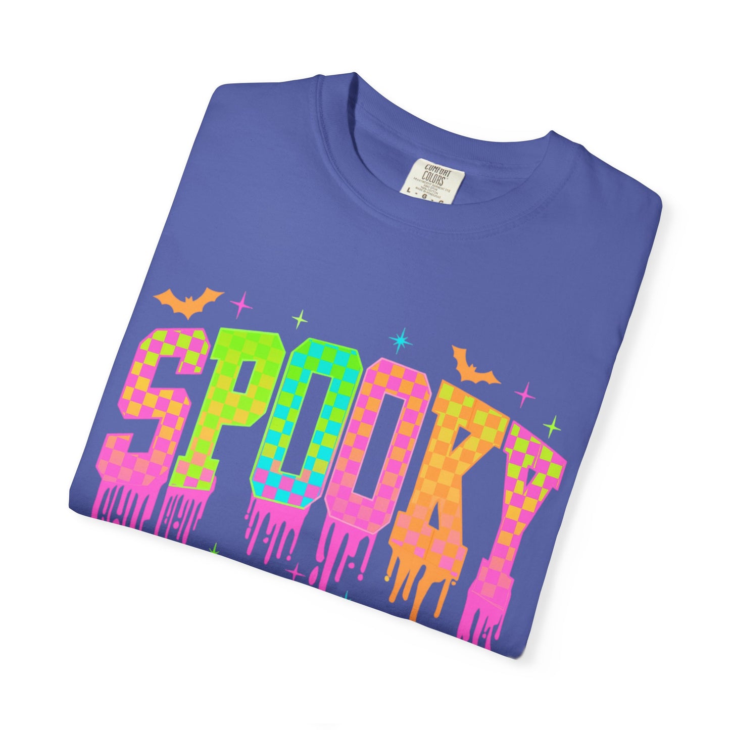 Colorful Neon Checkered Spooky T-Shirt