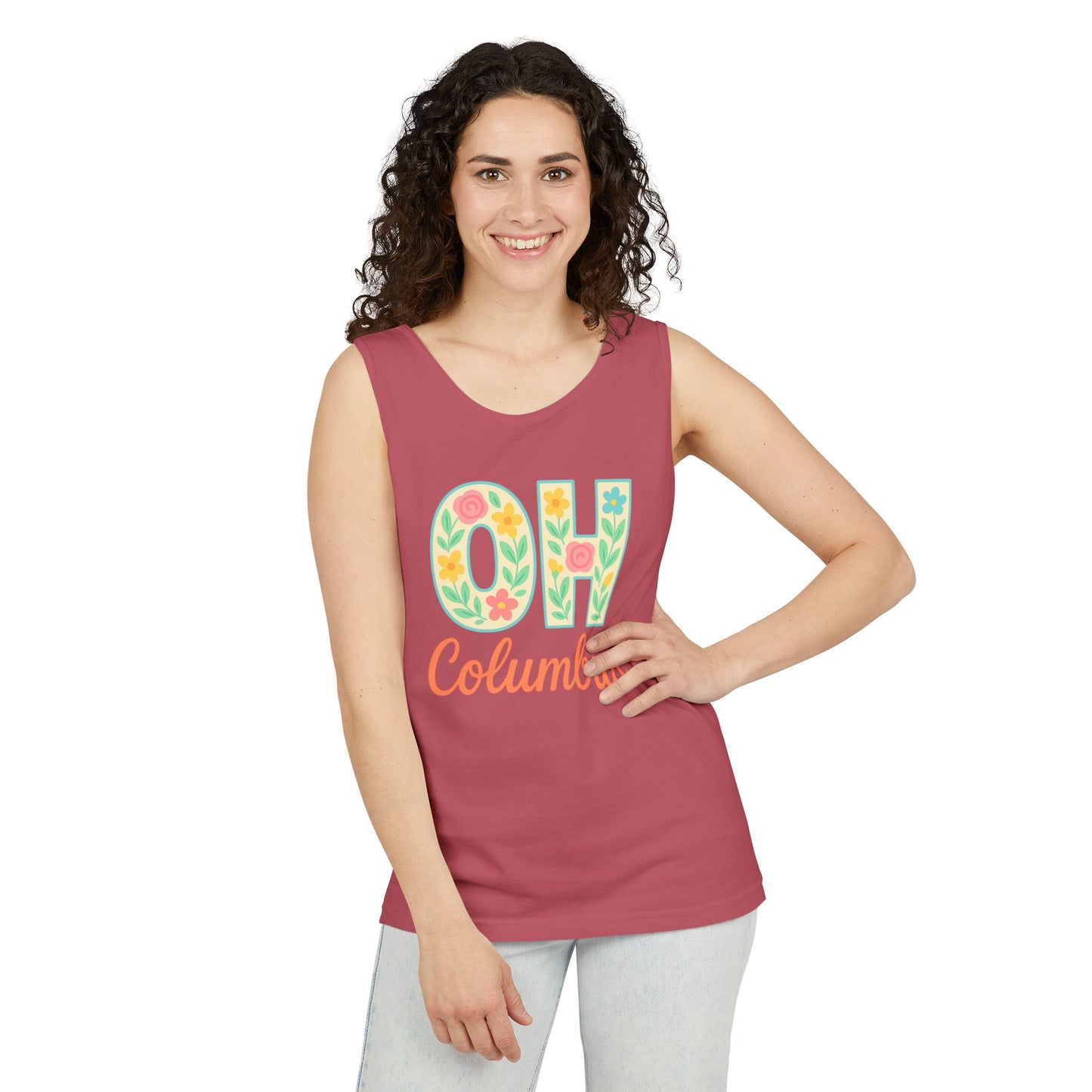 Ohio Spirit Unisex Garment-Dyed Tank Top, College Sports, Casual Wear, Gift for Graduates, Team Pride, Comfort Colors, Graduation Gift, Go Bucks