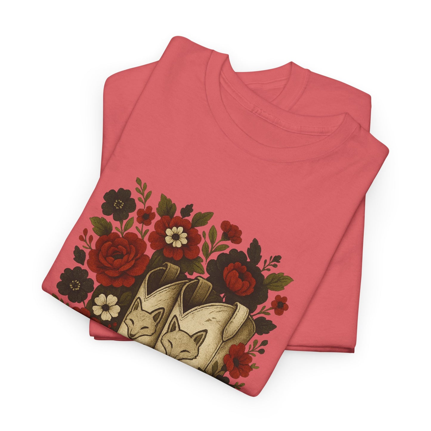 AR State Red Wolves Vintage Floral Cowboy Boots Tee