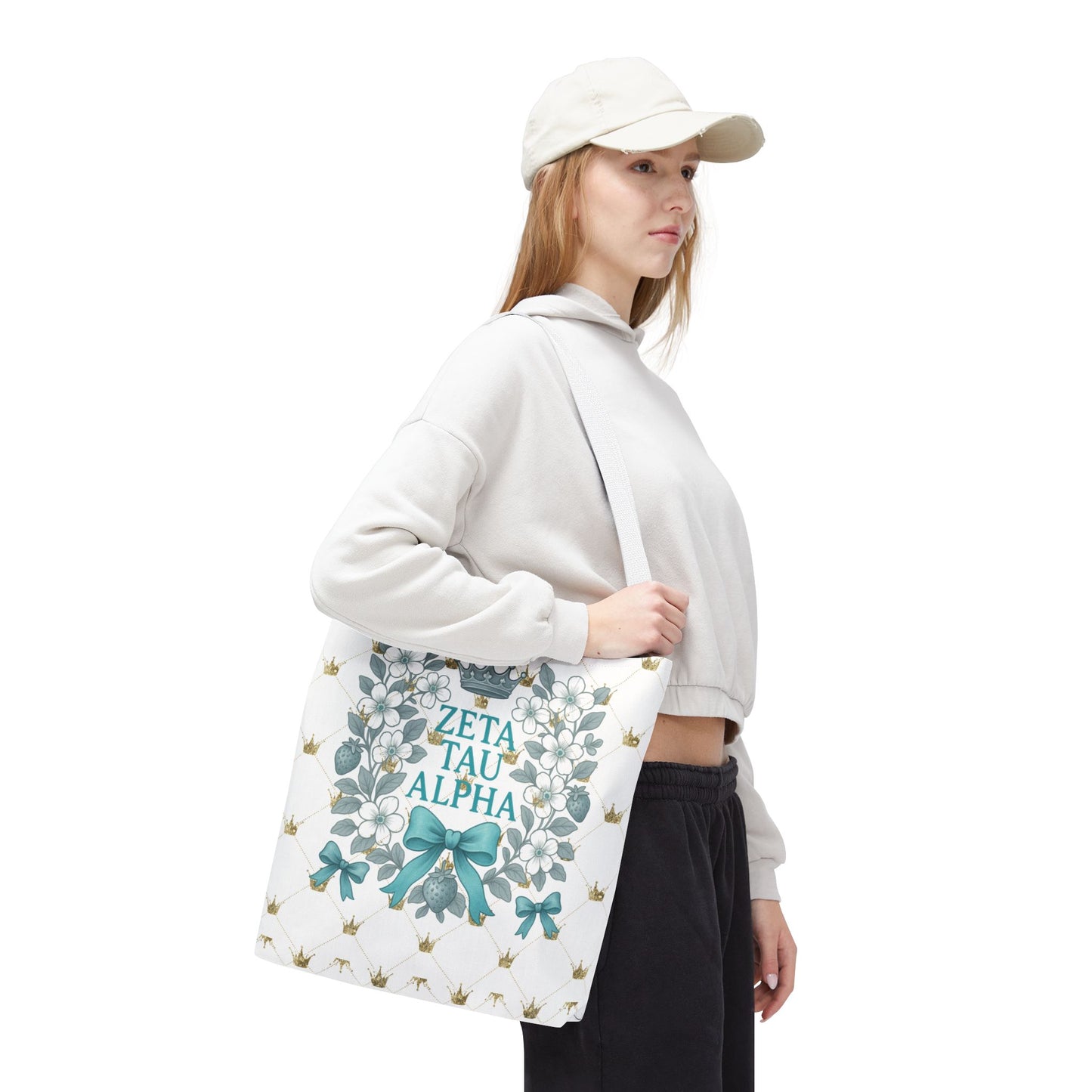 Zeta Tau Alpha Tote Bag | Sorority Bags, Floral Design, Gift for Sisters, Campus Essentials, Personalized Tote