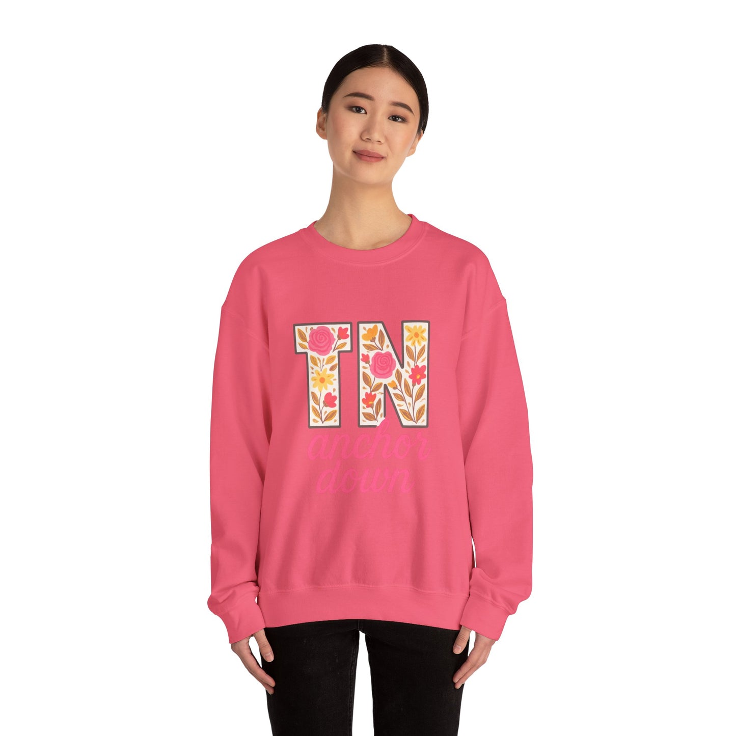 Cozy Floral Crewneck Sweatshirt with TN Design, Cute Gifts for Tennessee Fans, Casual Fall Wear, Perfect for Holidays & Gatherings