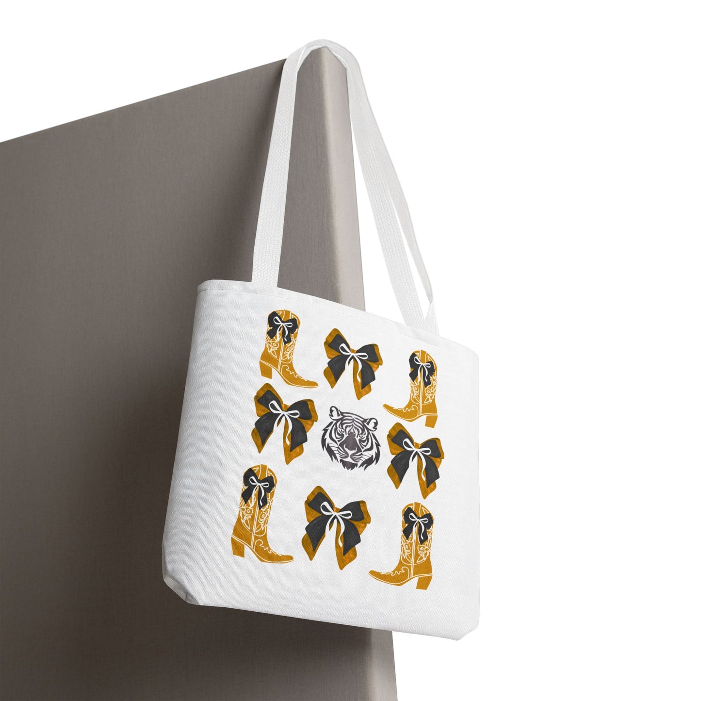 Mizzou tigers tote bag, missouri game day, Stylish Tote Bag with Boots and Tiger Design, missouri fan gift, missouri tigers alumni, graduation gift, mo tigers