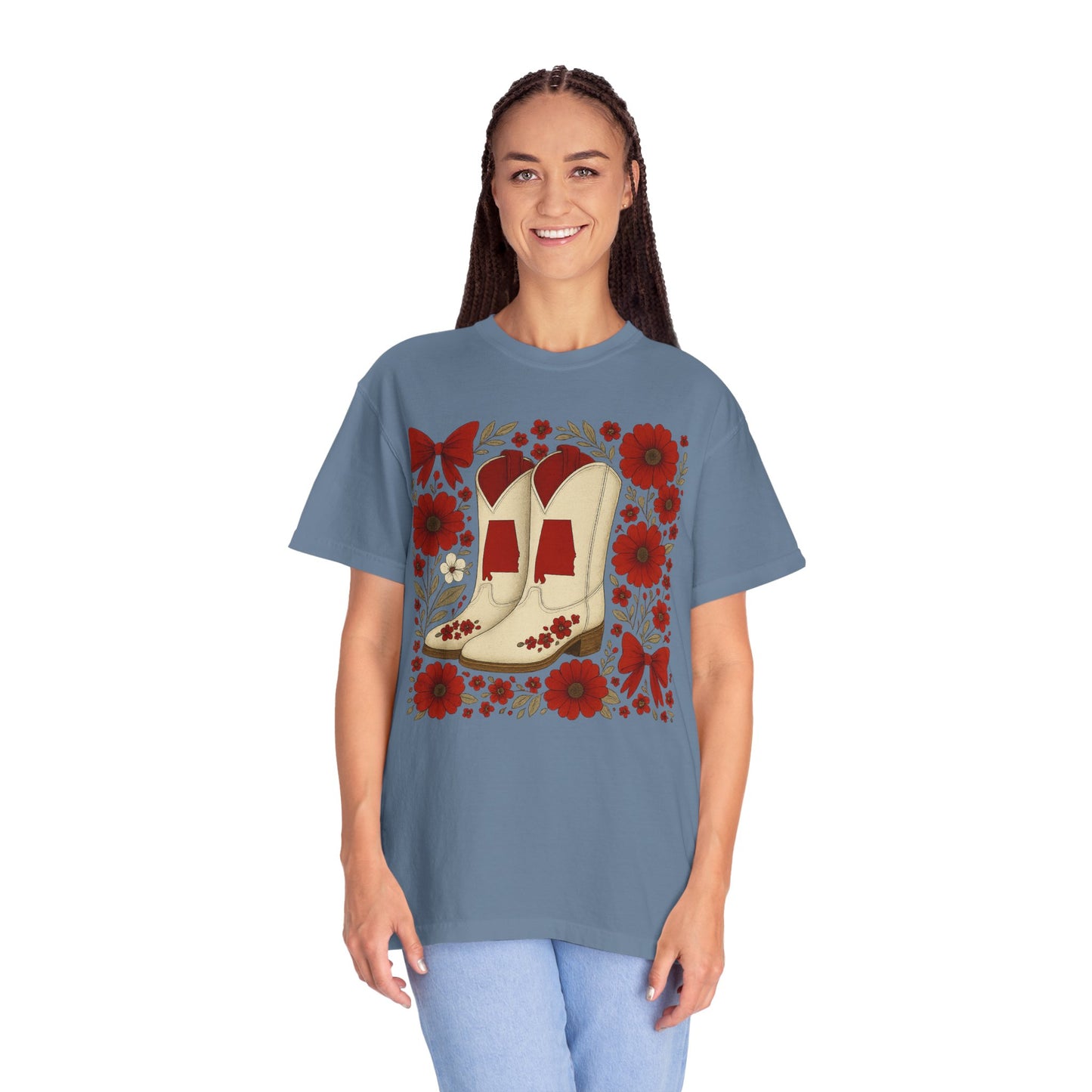 Vintage Cowboy Boots Floral Unisex T-shirt - Alabama Fan, Bama Game Day