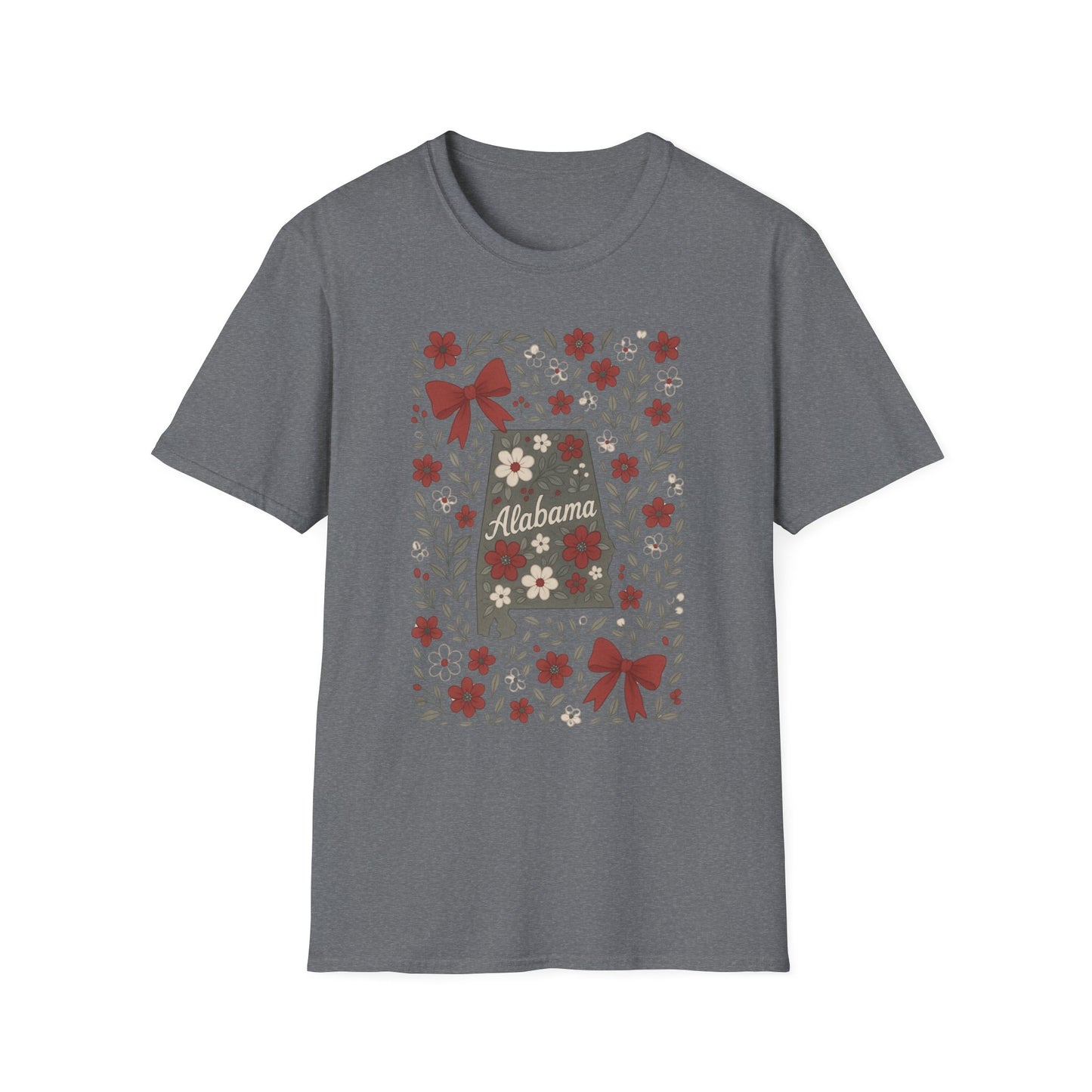 Alabama Floral Unisex T-Shirt, Southern Pride Shirt, Gift for Her, Travel Tee, Spring Apparel