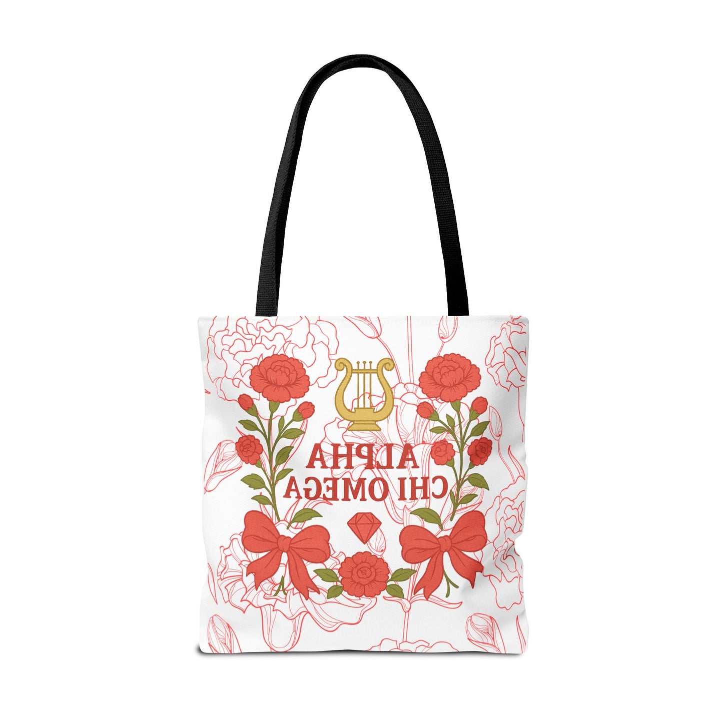 Floral Sorority Alpha Chi Omega Tote Bag, College Essentials, Gift for Sorority Sisters, Eco-Friendly Shopping Tote, Alpha Chi Omega Apparel