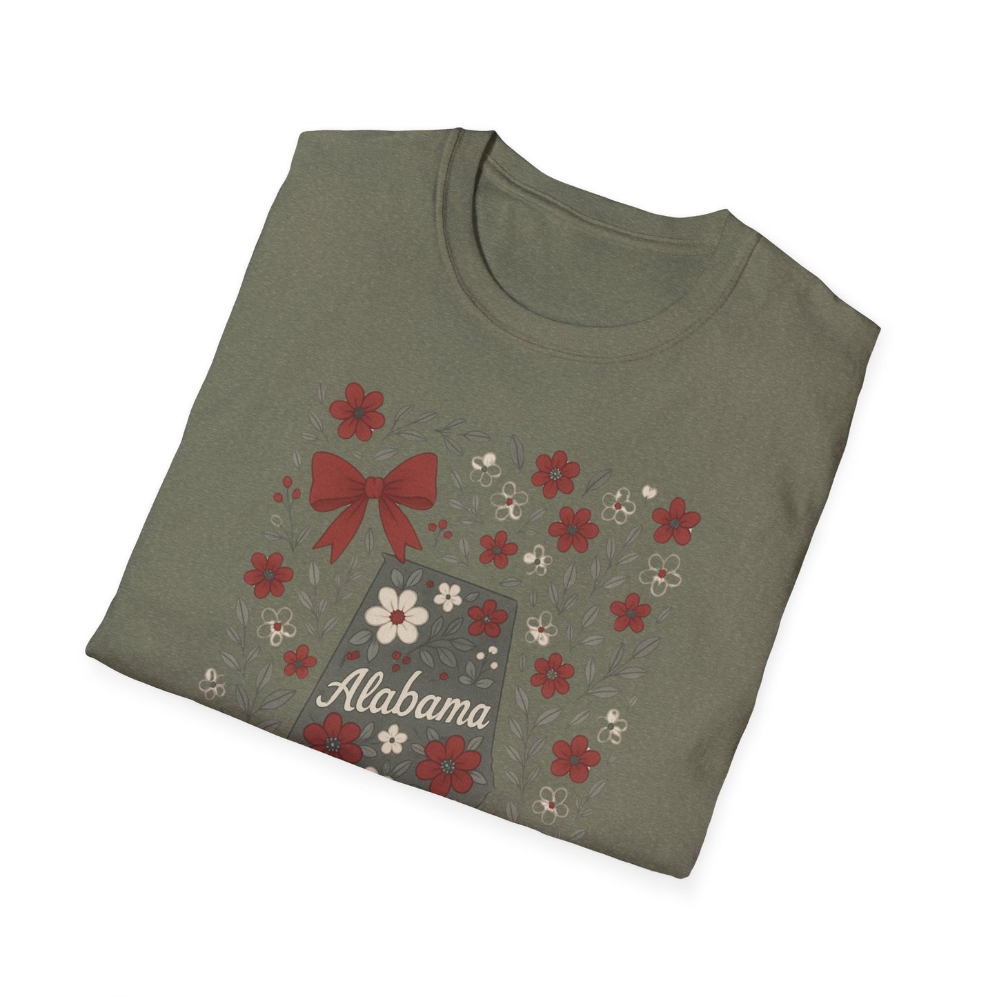 Alabama Floral Unisex T-Shirt, Southern Pride Shirt, Gift for Her, Travel Tee, Spring Apparel