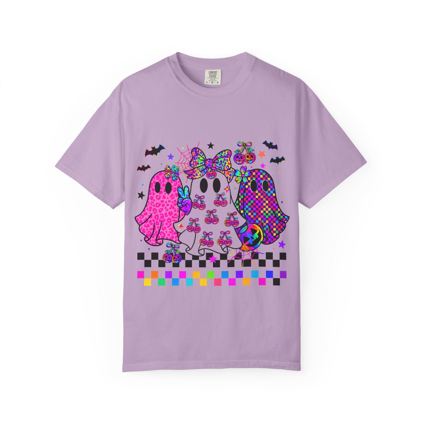 Colorful Ghost-Themed Unisex T-Shirt, Spooky Tee, Halloween Apparel, Festival Shirt, Gift for Ghost Lovers, Fun Casual Wear