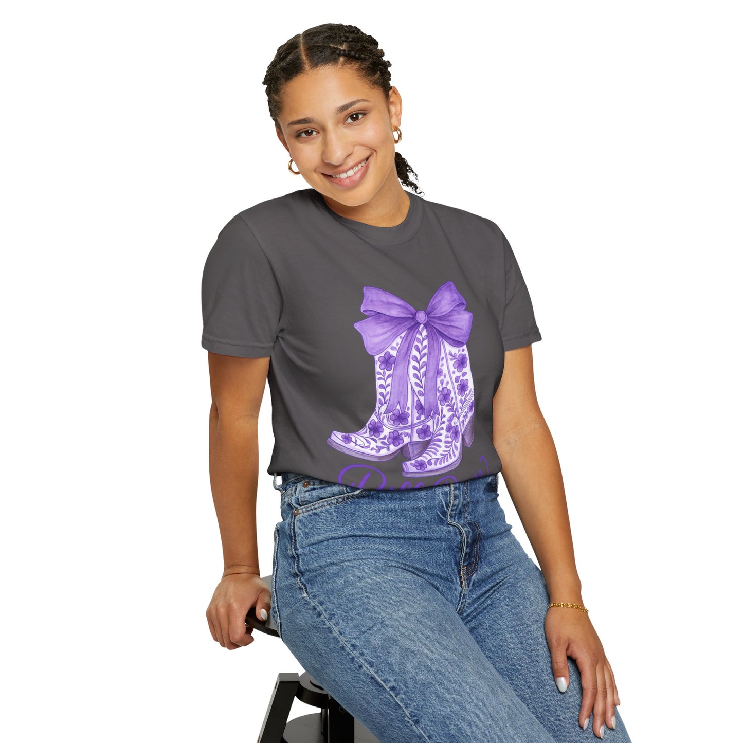 Purple Cowboy Boots T-Shirt | Western Style Tee, Festival Wear, Country Music Shirt, Gift for Horse Lovers, Casual Chic