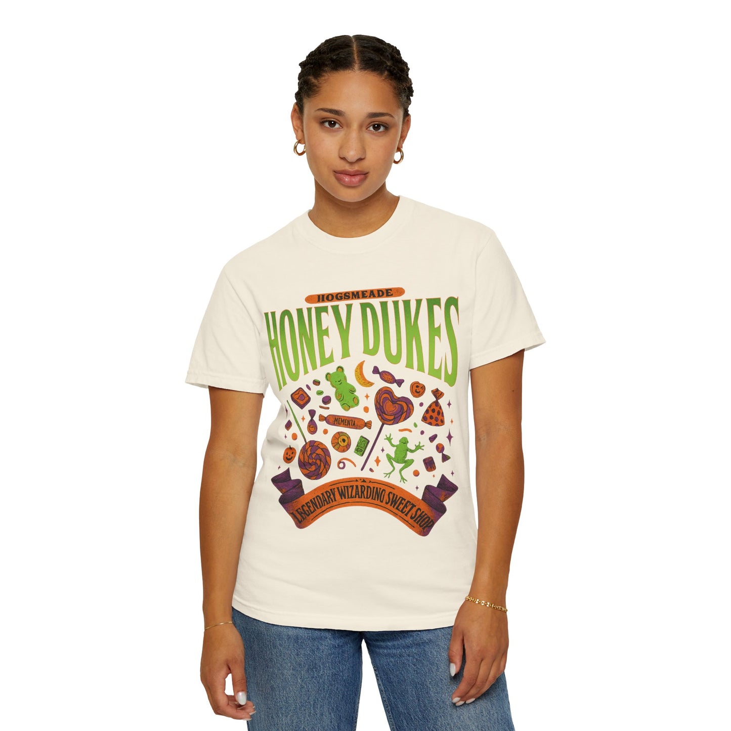 Honey Dukes Wizarding T-Shirt | Unisex Garment-Dyed Tee, Perfect for Fans, Gifts, Celebrations, Cosplay, and Everyday Wear