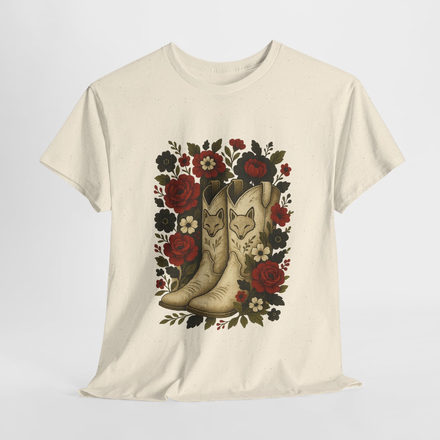 AR State Red Wolves Vintage Floral Cowboy Boots Tee