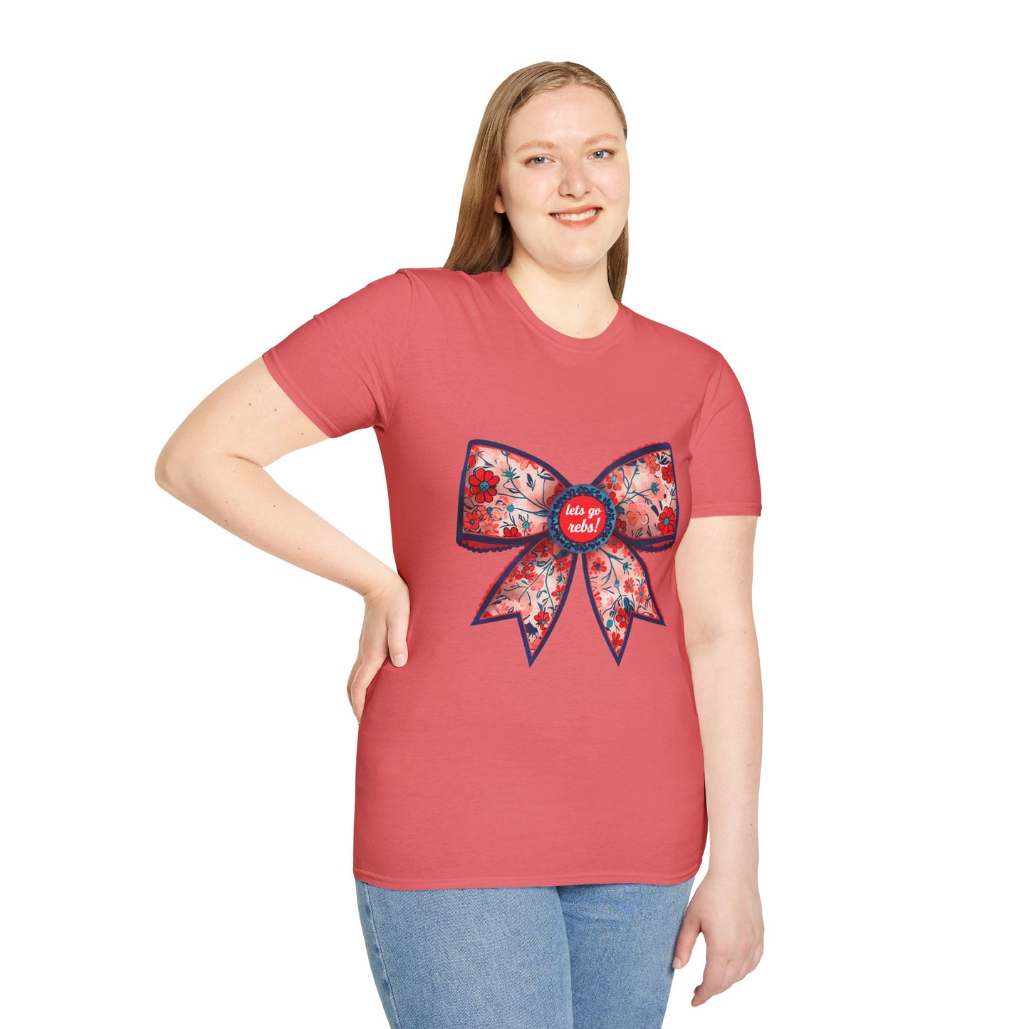 Go rebs coquette bow, Floral Bow T-Shirt | Gift for Her, Casual Wear, Birthday Party, Spring Fashion, Cute Graphic Tee