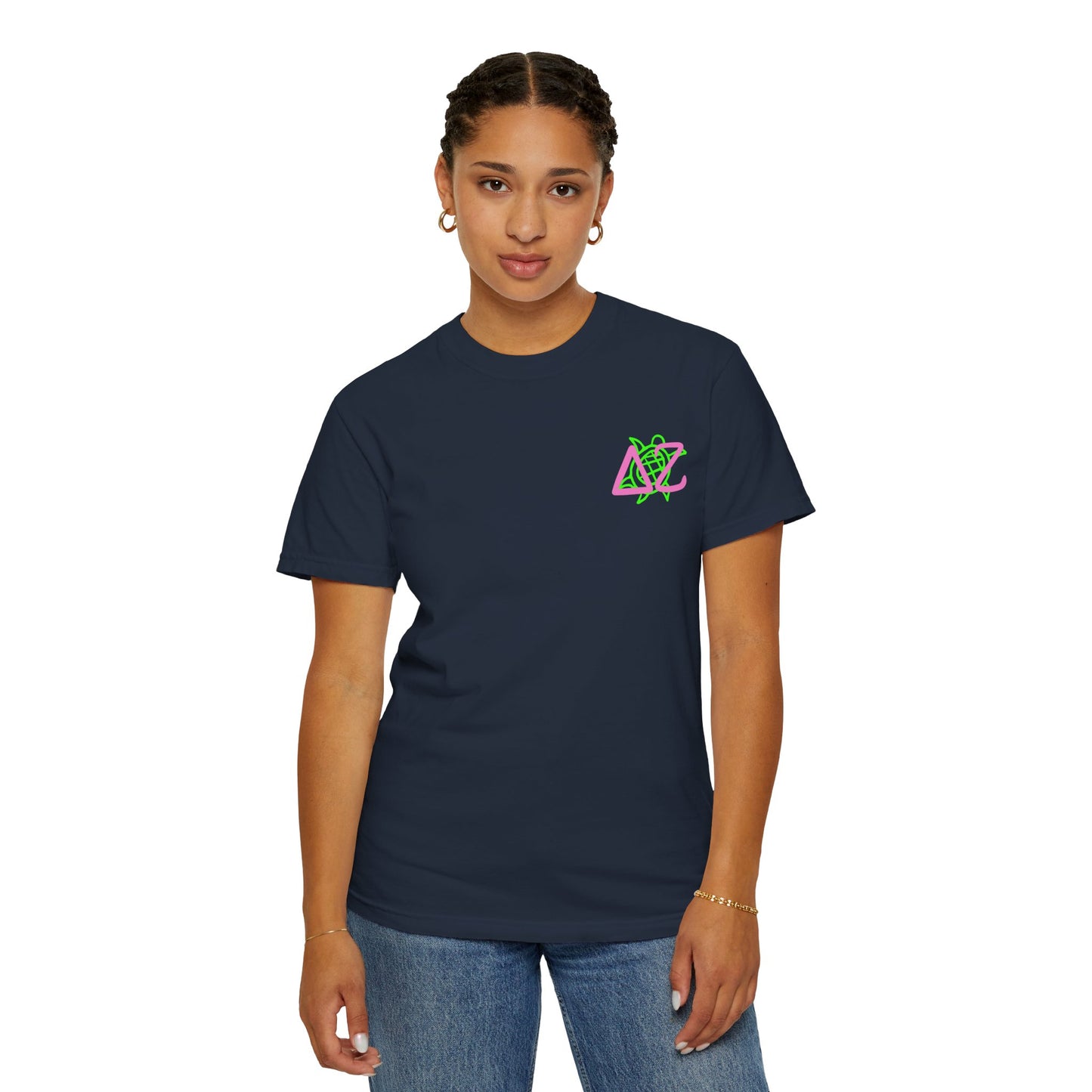 Delta Zeta Unisex T-Shirt, Sorority Shirt, Garment-Dyed Tee, Cute College Top, Sisterhood Apparel, Gift for Sorority Sisters
