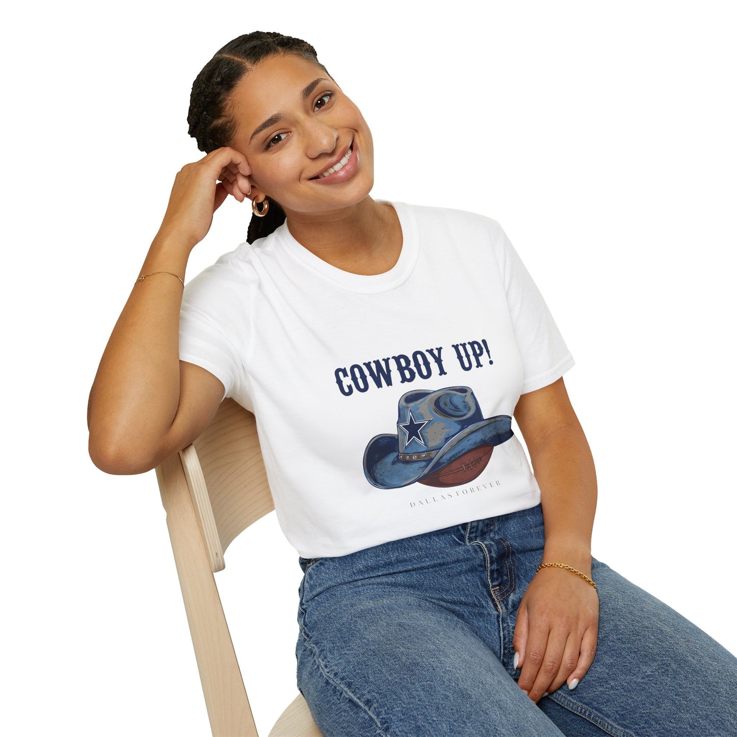 Cowboy Up! Unisex Softstyle T-Shirt - Casual Western Tee for Rodeos, Country Events, Fun Graphic Shirt, Everyday Wear