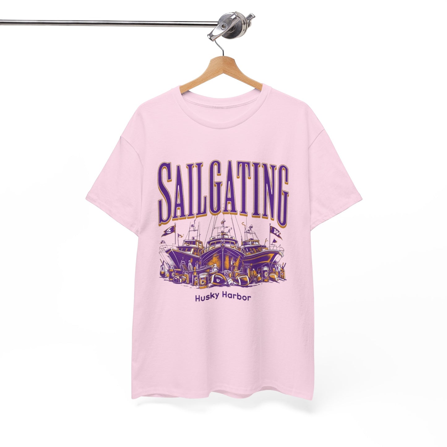 Sailgating Tee - Washington Huskies Unisex Heavy Cotton Shirt