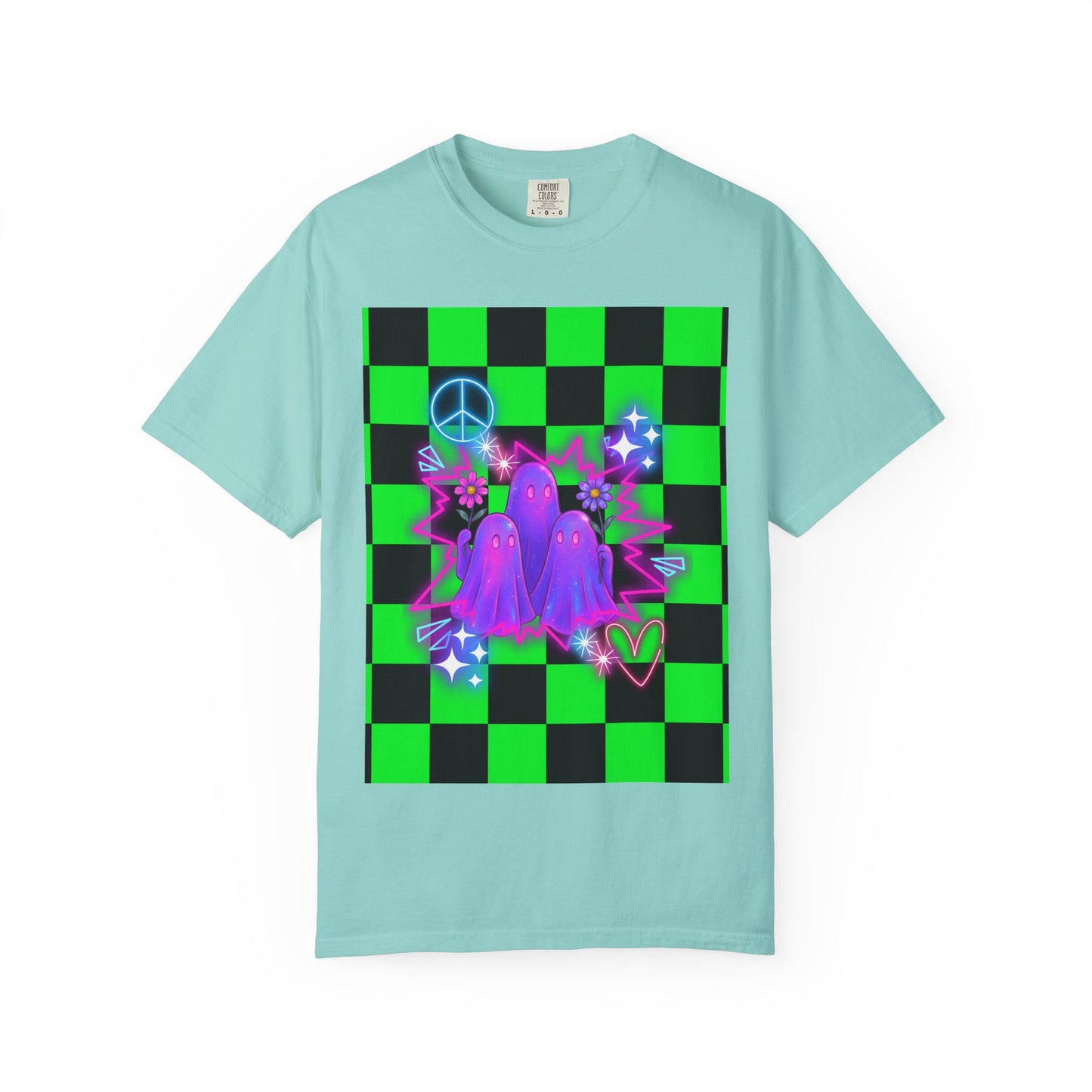 Vibrant Ghost Graphic Tee, Unisex T-shirt, Retro Vibe Shirt, Perfect for Halloween, Party Wear, Casual Style, Unique Gift