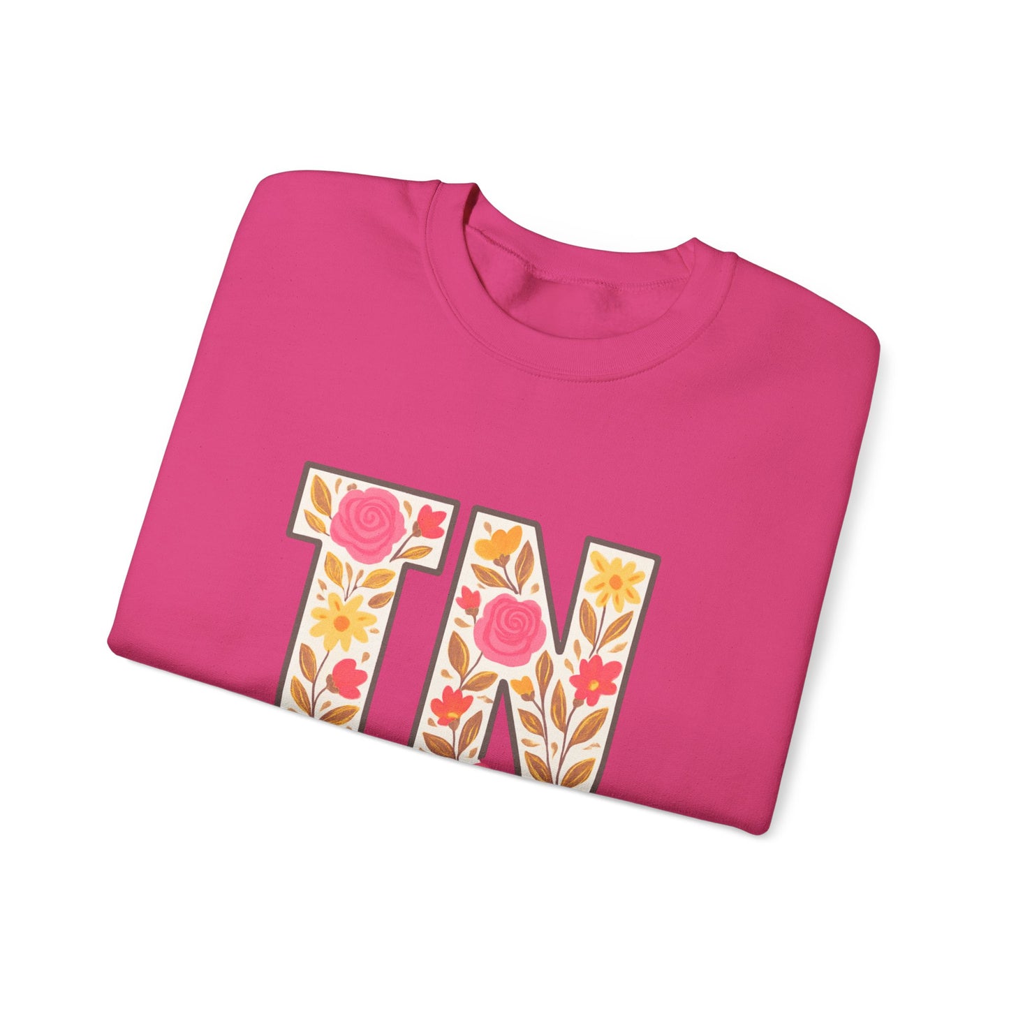 Cozy Floral Crewneck Sweatshirt with TN Design, Cute Gifts for Tennessee Fans, Casual Fall Wear, Perfect for Holidays & Gatherings