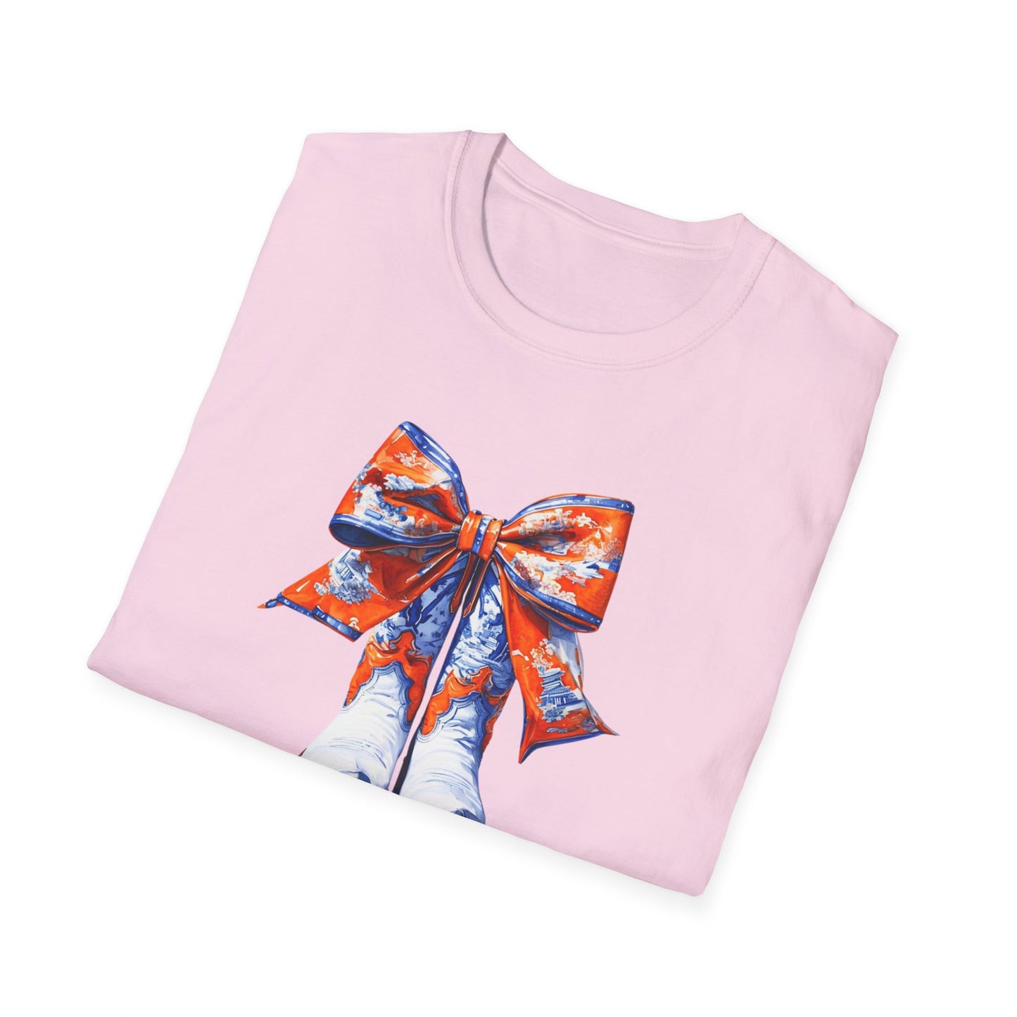 AU Coquette Boot Bow Cheerful Unisex T-Shirt with Bow Design - Perfect for Game Day, Sports Fans, Birthdays, and Casual Wear, Go Tigers!