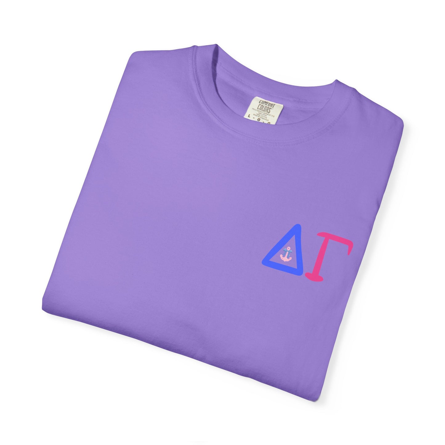 Delta Gamma Unisex Garment-Dyed T-Shirt, Sorority Pride Shirt, Nautical Design Tee, Perfect for Recruitment and Celebrations, Gift Idea