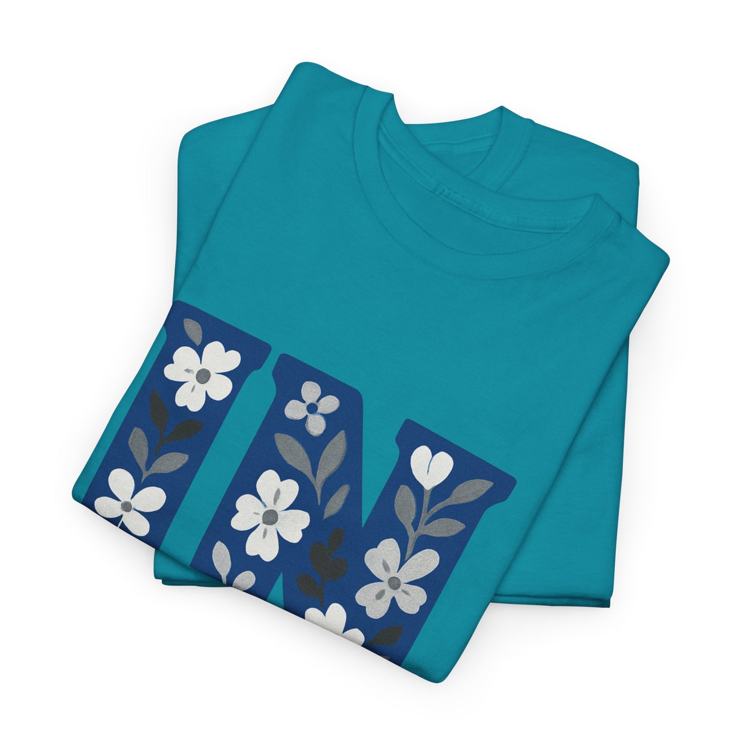 Floral Colts Tee | Unisex Heavy Cotton Tee for Sports Fans, Indiana Pride
