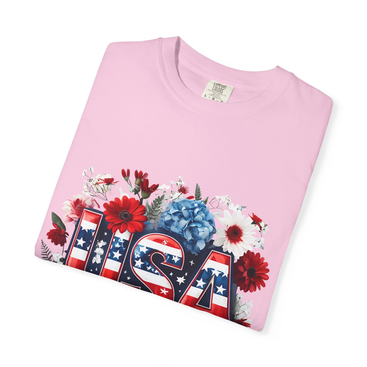 Patriotic Floral USA T-Shirt