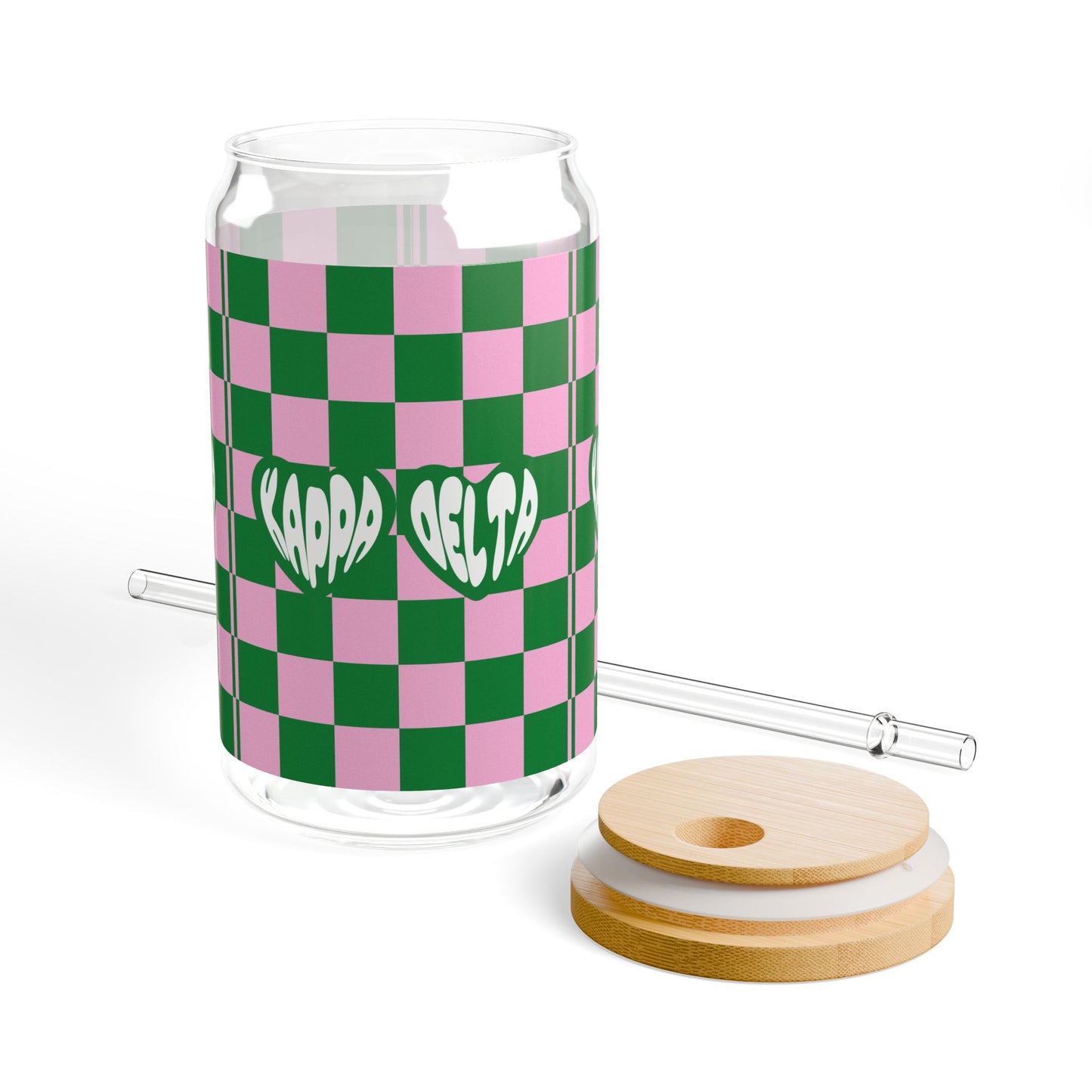 Kappa Delta Sipper Glass, 16oz | Cute Chevron Drinkware, Graduation Gifts, Sorority Merchandise, Eco-Friendly Cup