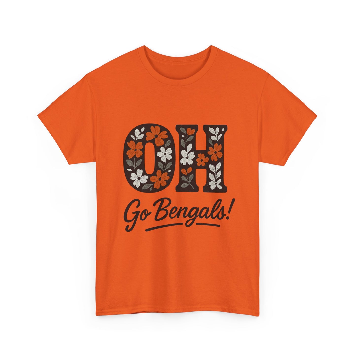 Bengals Floral Tee - Unisex Heavy Cotton