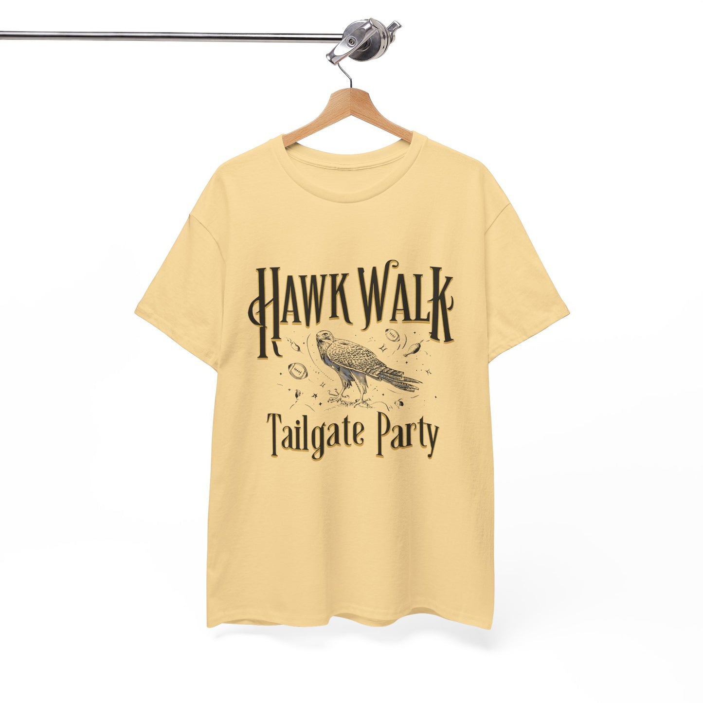 Hawk Walk Tailgate Tee, Unisex Cotton Shirt, Outdoor Event T-Shirt, Festival Wear, Bird Lover Gift, Sports Gathering Apparel